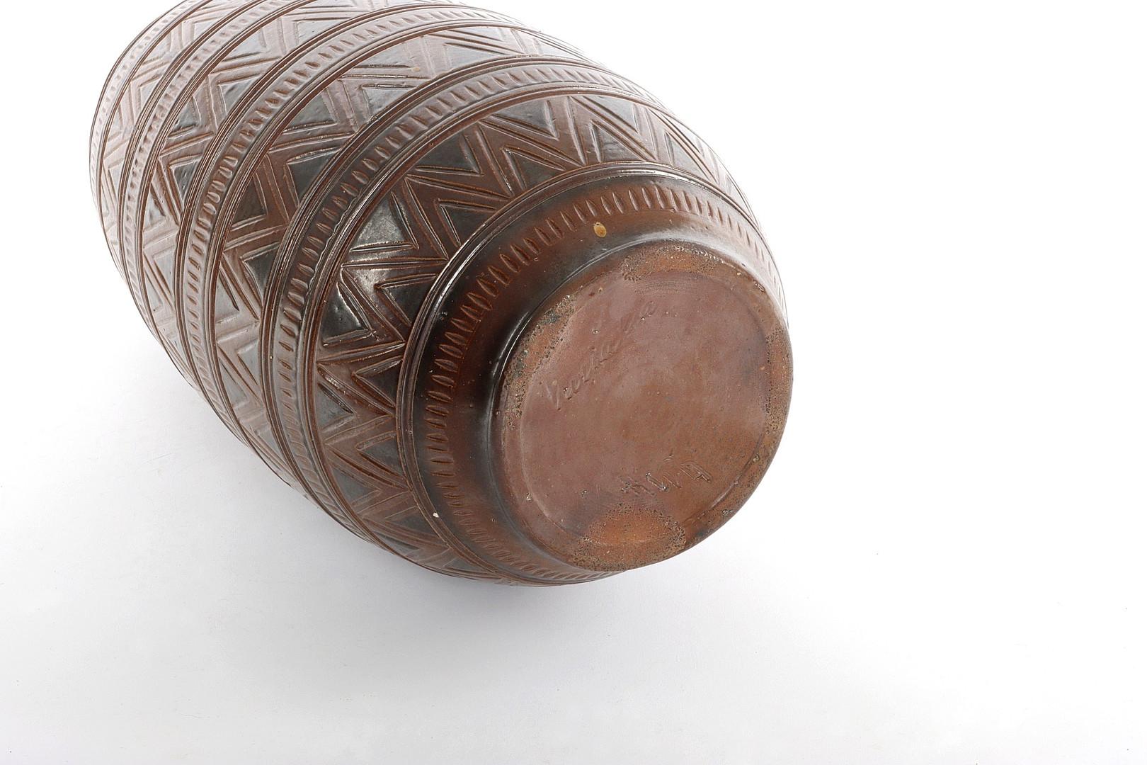 Ceramic Scandinavian Modern Brown Stoneware Floor Vase by Arthur Andersson, Wallåkra For Sale