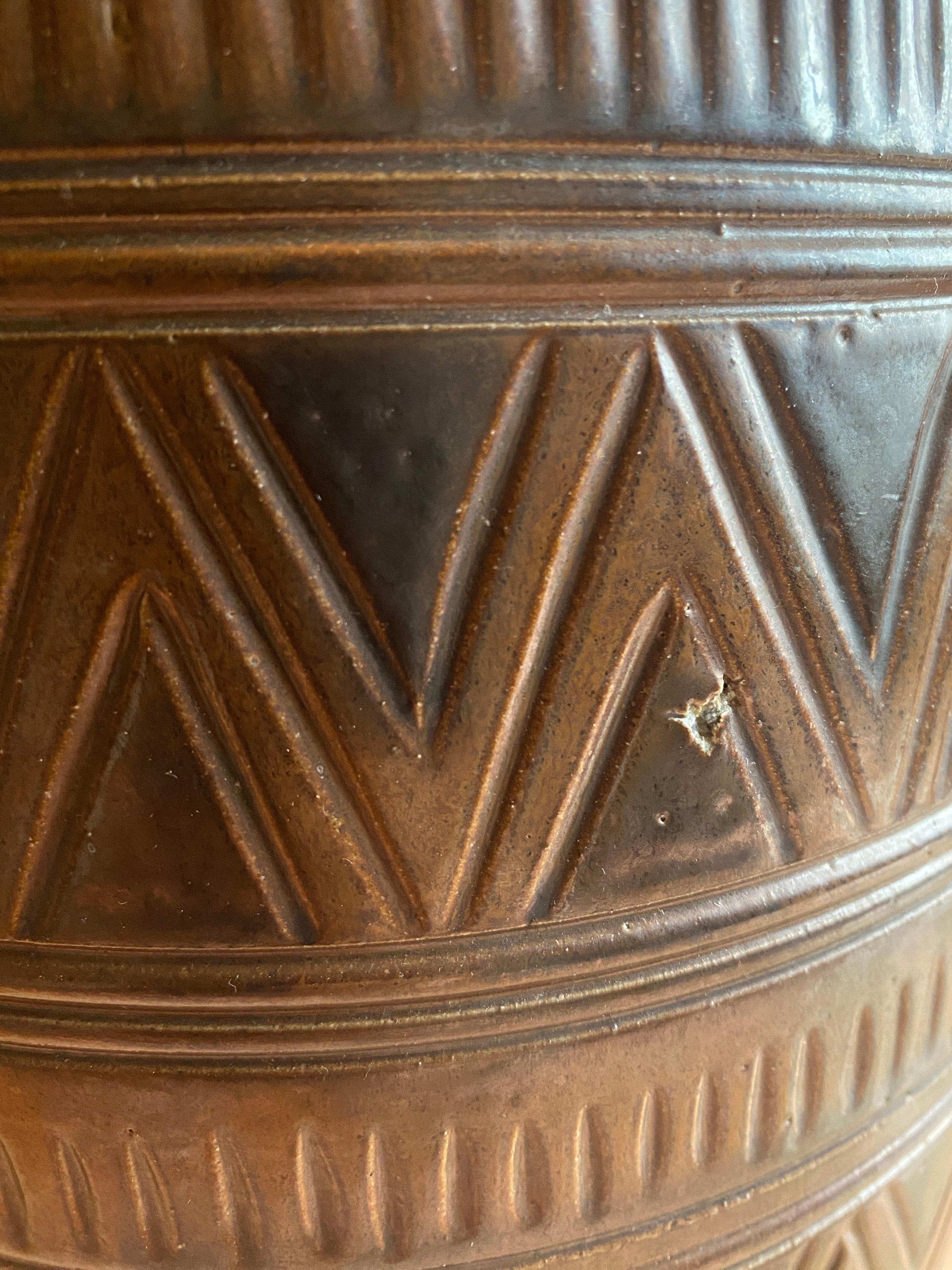 Scandinavian Modern Brown Stoneware Floor Vase by Arthur Andersson, Wallåkra For Sale 1