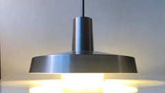 Scandinavian Modern Brushed Aluminium Pendant Lamp by Eva & Niels Koppel, Lyfa