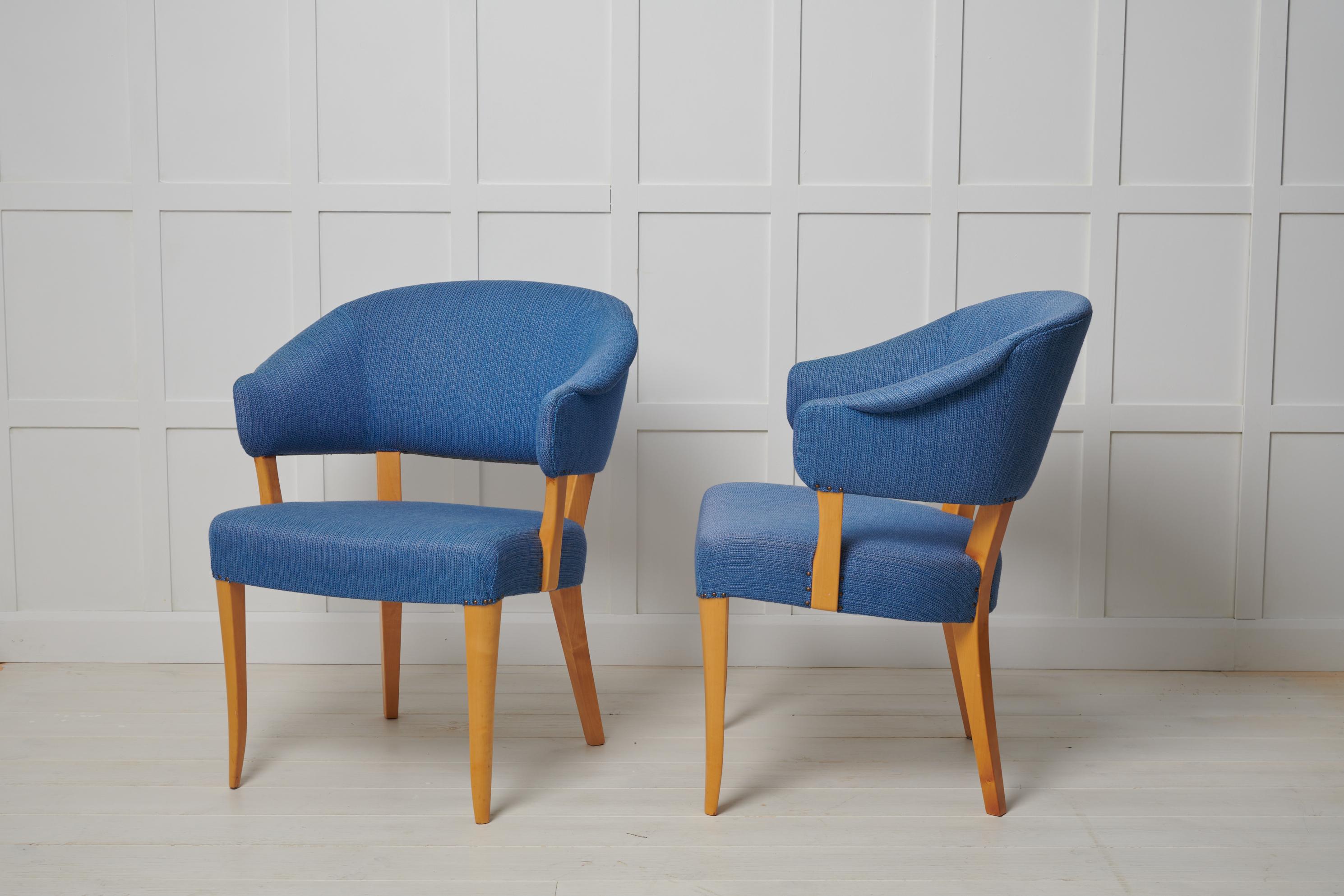 Swedish Scandinavian Modern by Carl Malmsten ”Lata Greven” Pair of Chairs  For Sale