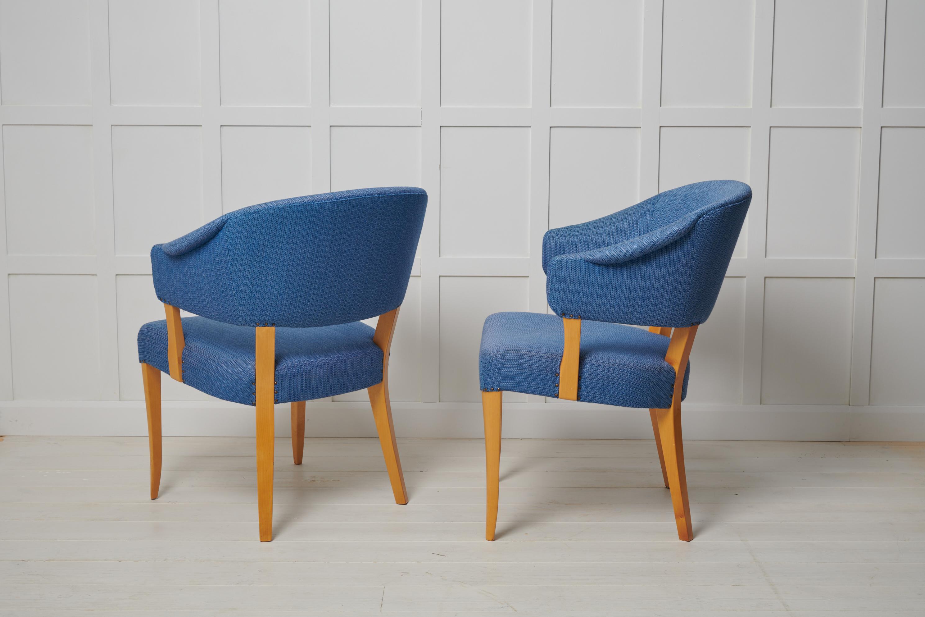 Scandinavian Modern by Carl Malmsten ”Lata Greven” Pair of Chairs  In Good Condition For Sale In Kramfors, SE