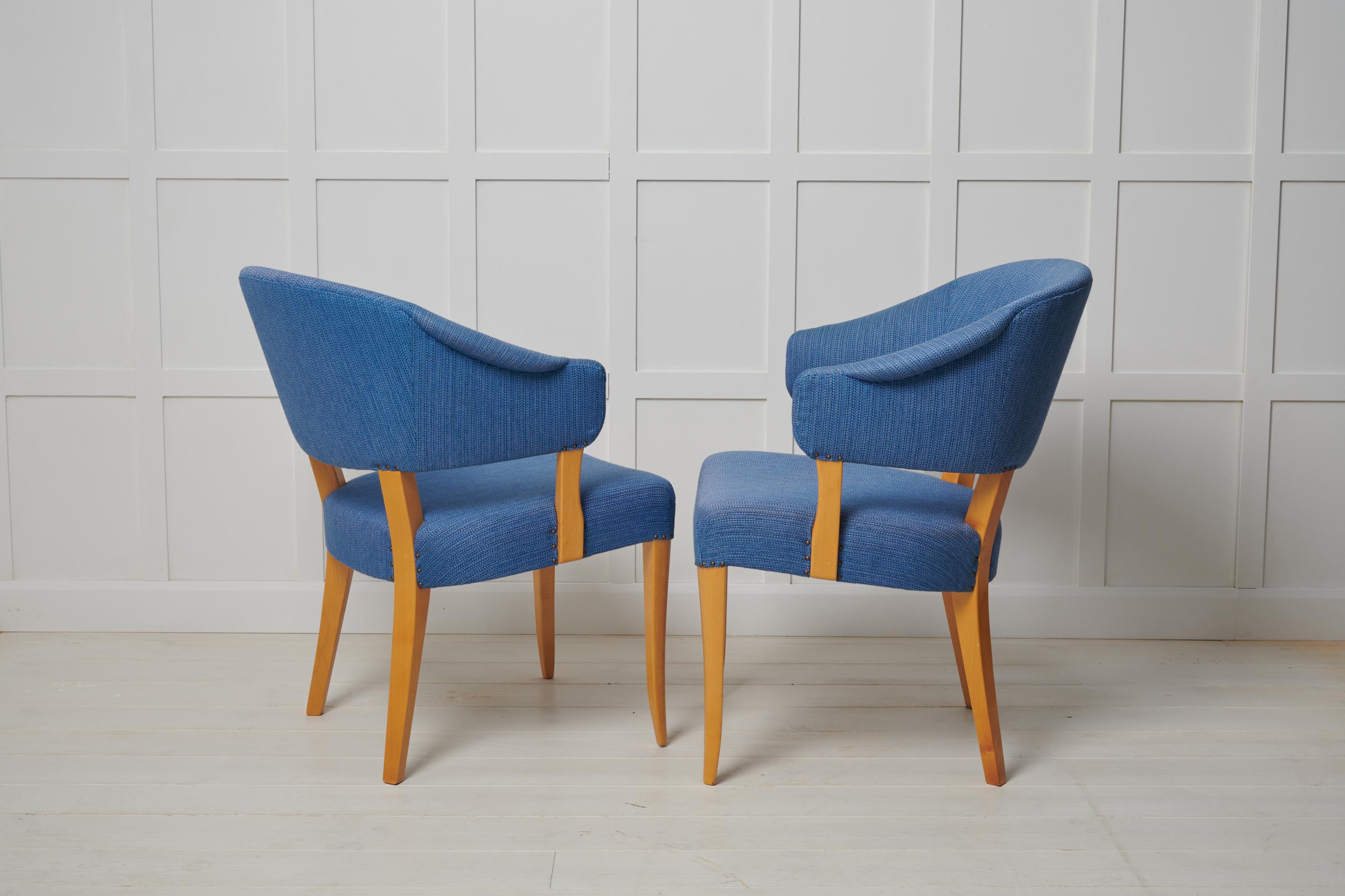 20th Century Scandinavian Modern by Carl Malmsten ”Lata Greven” Pair of Chairs  For Sale