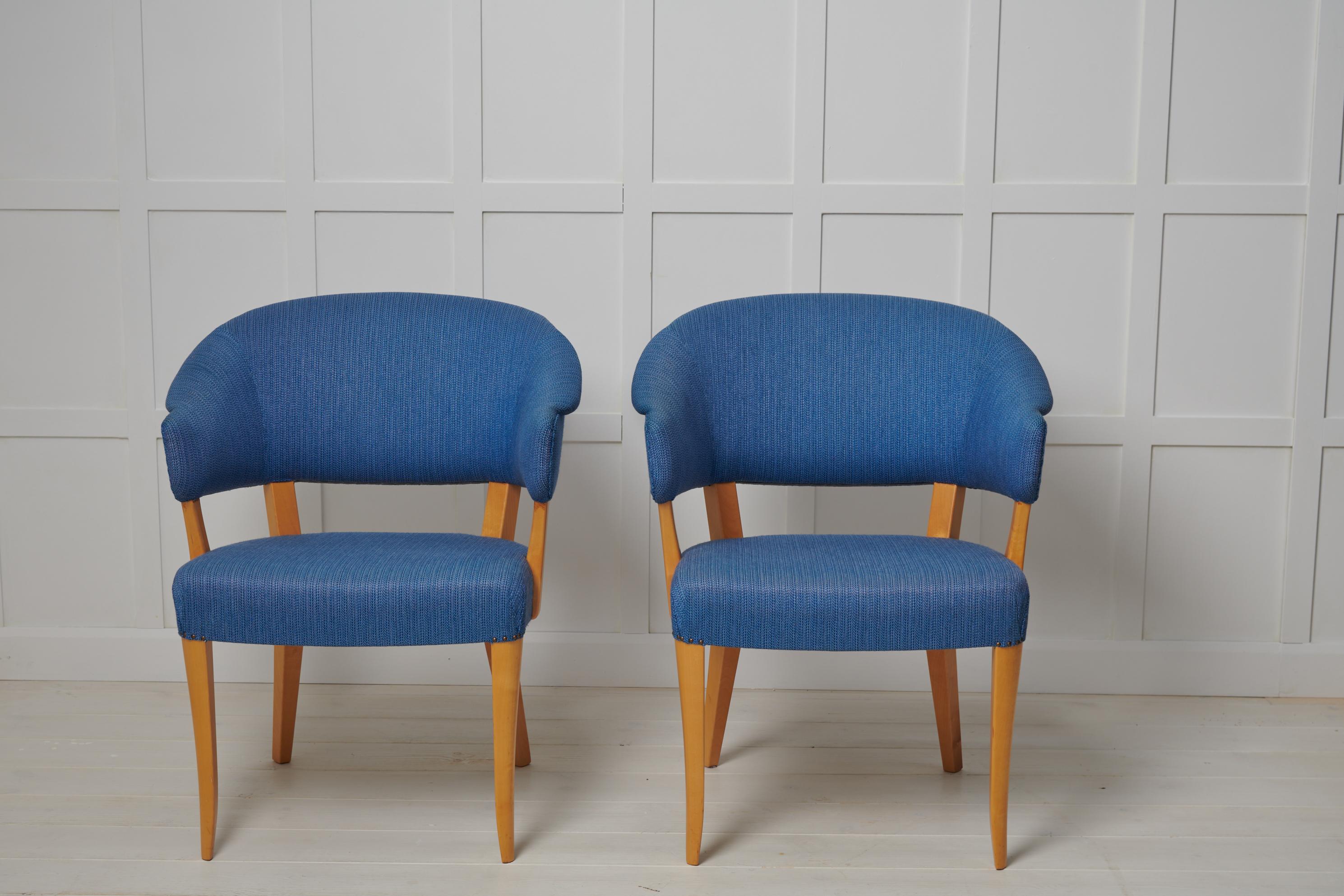 Birch Scandinavian Modern by Carl Malmsten ”Lata Greven” Pair of Chairs  For Sale