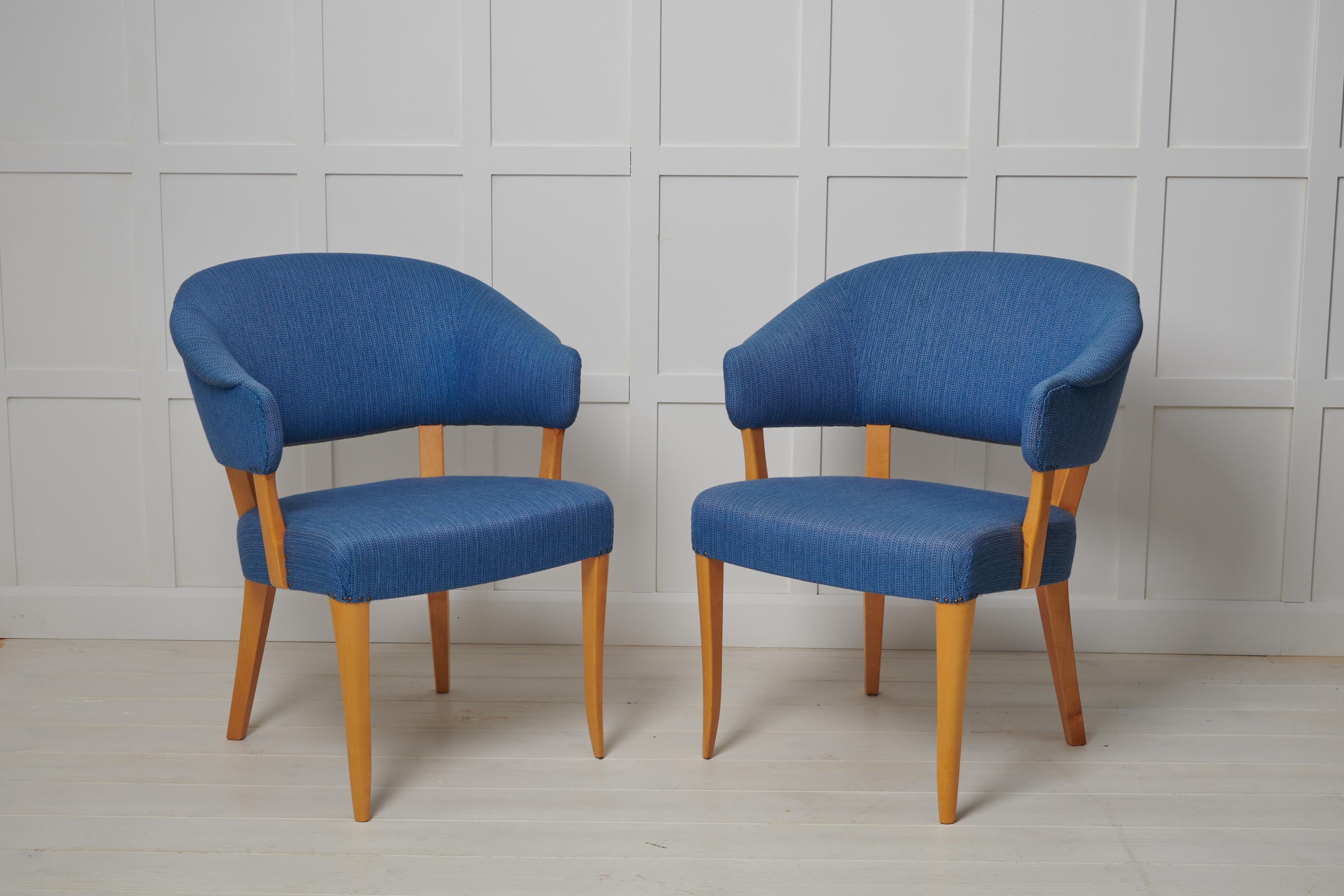 Scandinavian Modern by Carl Malmsten ”Lata Greven” Pair of Chairs  For Sale 1