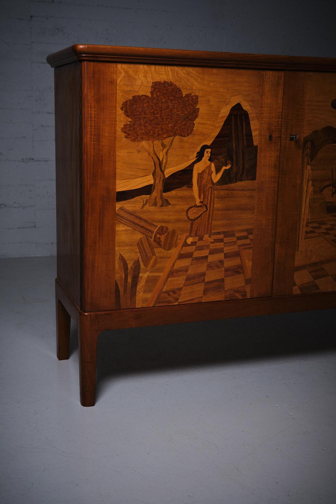 Armadio The Scandinavian Modern di Erik Mattsson per Mjölby Intarsia, Svezia, anni '40 in vendita 3