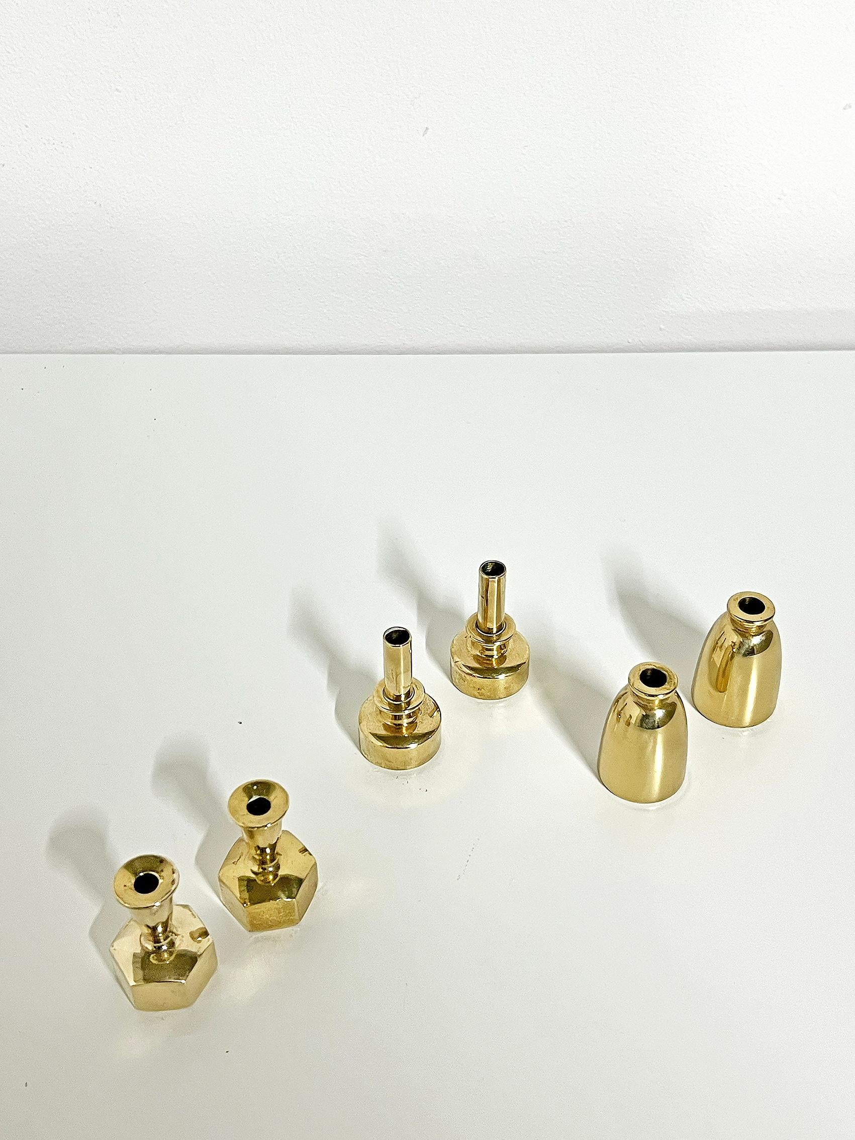 Swedish Scandinavian Modern Candle Holders in Brass, Hans-Agne Jakobsson, ca 1960's For Sale