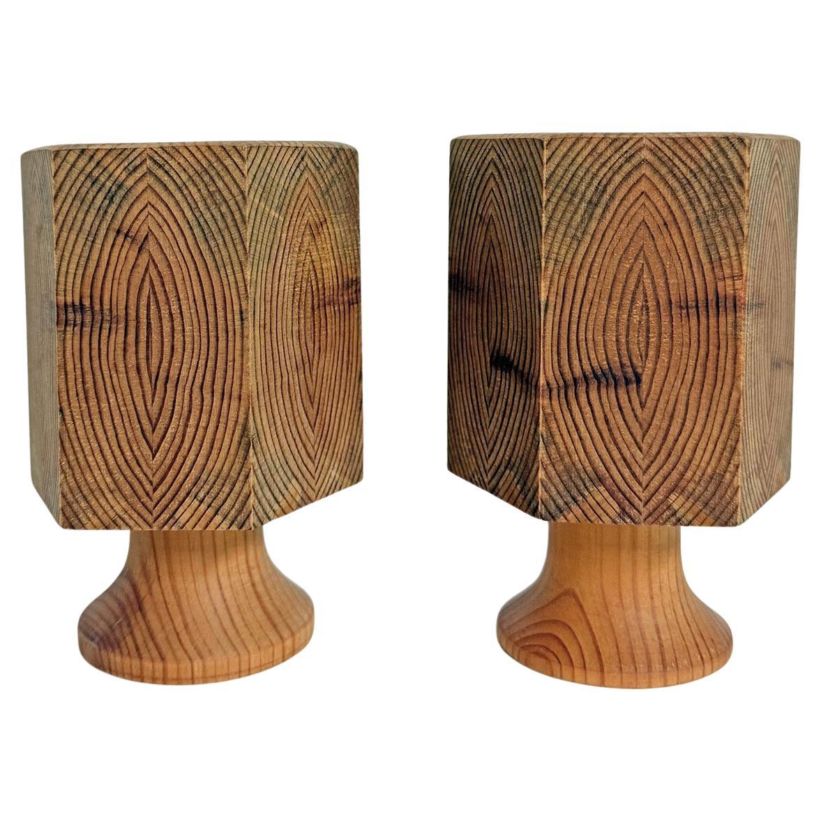 Appliques pour bougies scandinaves modernes en pin, Suède