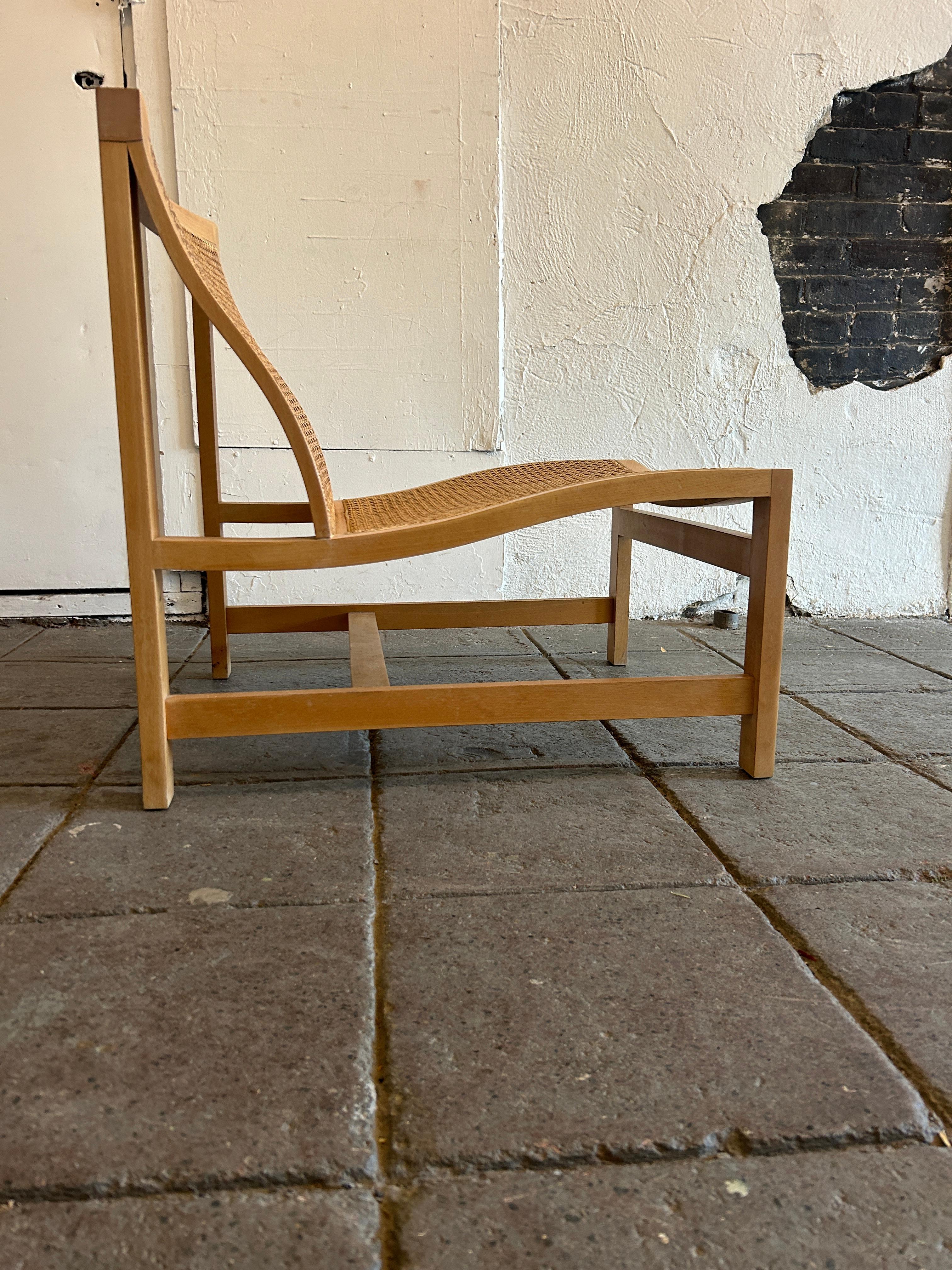 Scandinavian modern Cane Birch Leather lounge chairs Rud Thygesen For Sale 3