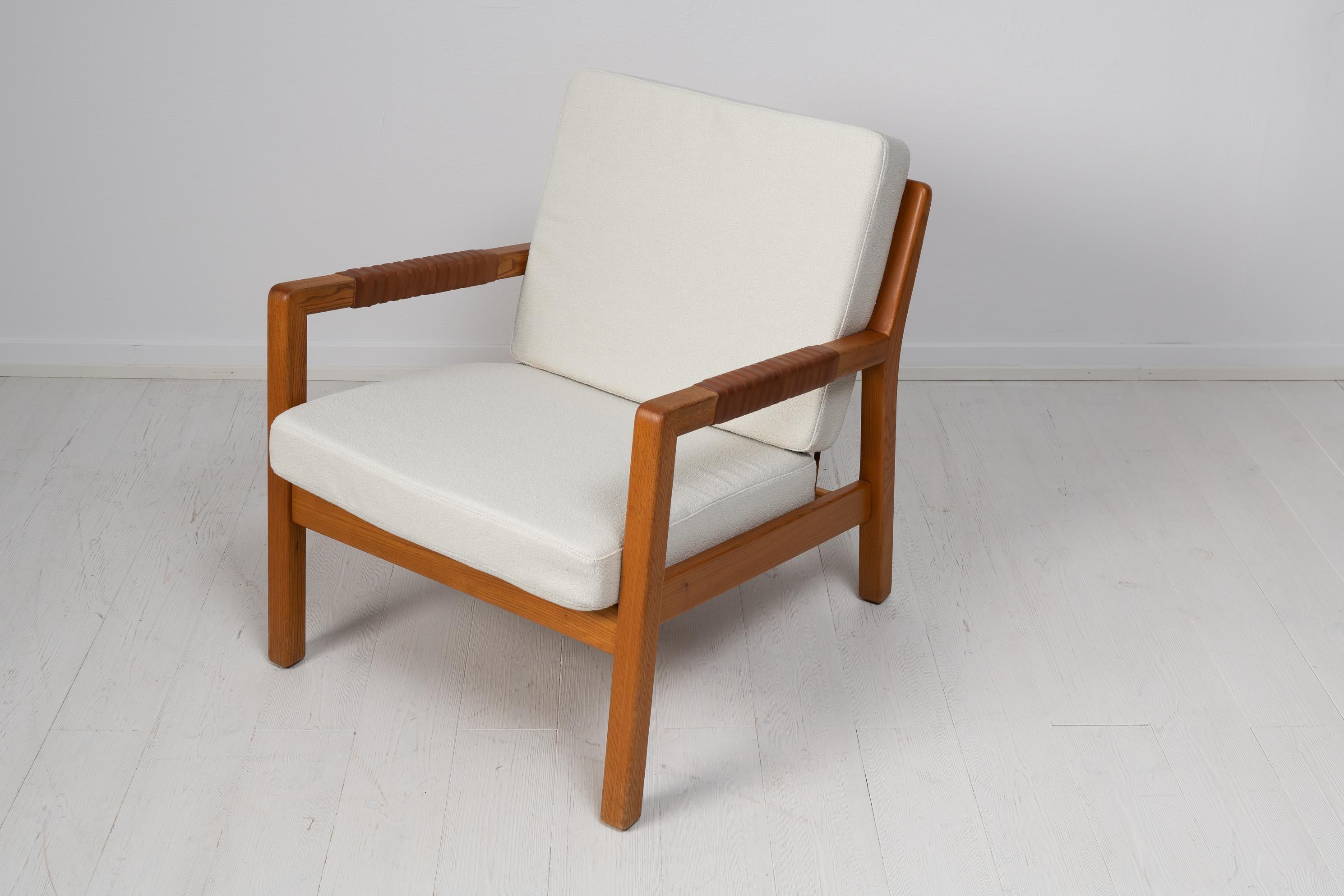 Leather Scandinavian Modern Carl-Gustaf Hjort Af Ornäs Trienna Lounge Chair For Sale
