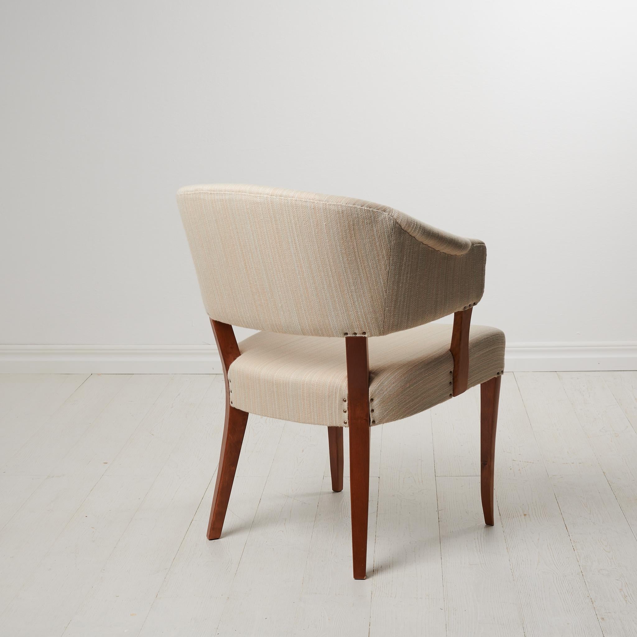 Swedish Scandinavian Modern Carl Malmsten ”Lata Greven” Chair