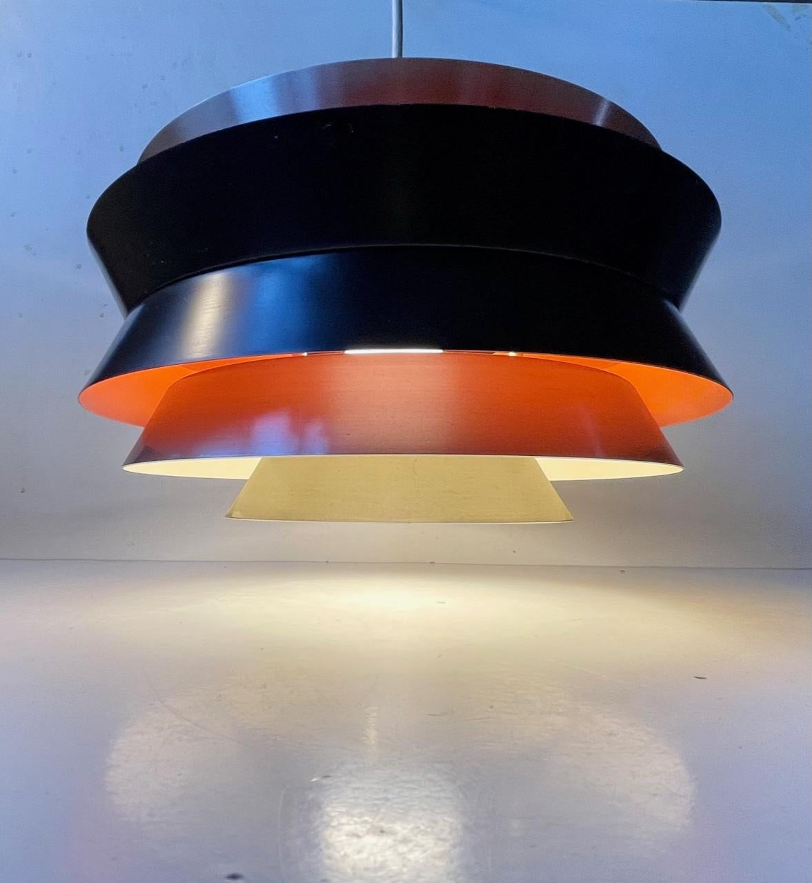 Brushed Scandinavian Modern Carl Thore Trava Pendant Lamp for Granhaga, Sweden For Sale