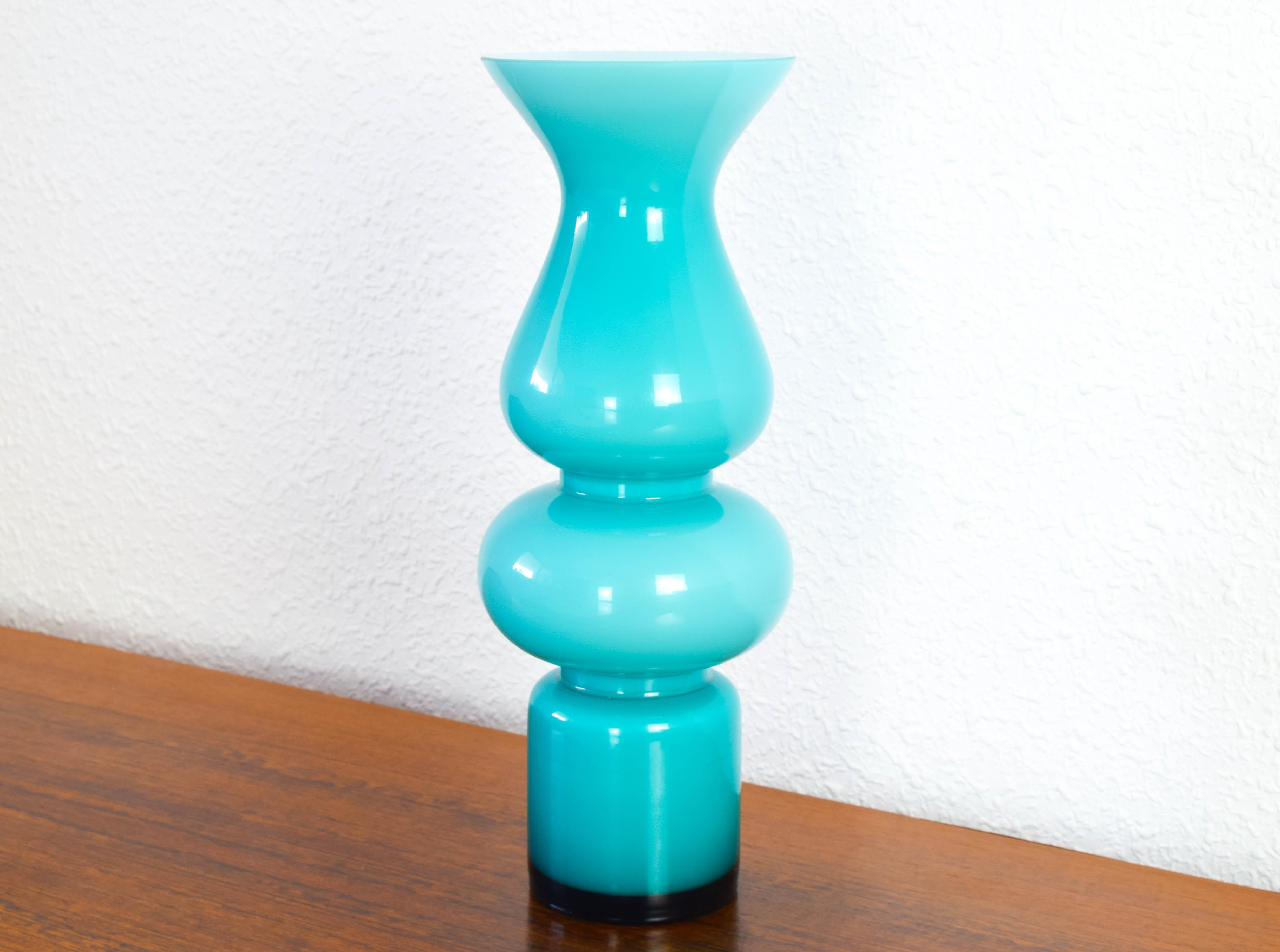 Opaline Glass Scandinavian Modern Carnaby Vase by Per Lütken for Holmegaard Denmark 60s