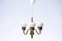 Scandinavian Modern Ceiling Lamp by Hans-Agne Jakobsson, Metal, Wood and Glass