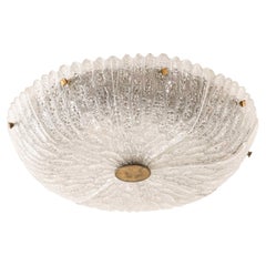 Scandinavian Modern Ceiling Lamp in Brass and Glass by Carl Fagerlund, 1960s