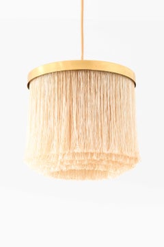 Lámpara de techo de estilo moderno escandinavo en latón y seda, de Hans-Agne Jakobsson, 1965