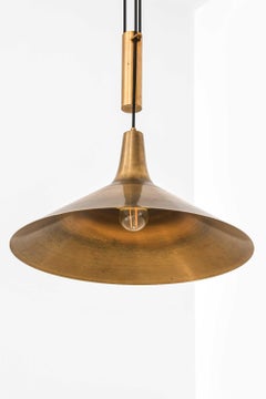 Scandinavian Modern Ceiling Lamp in Brass by Thomas Valentiner, 1960s