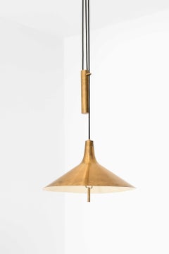 Deckenleuchte im skandinavischen Modern-Stil aus Messing von Thomas Valentiner, 1960er Jahre