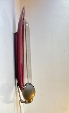 Scandinavian Modern Ceramic and Brass Wall Sconce, 1960s