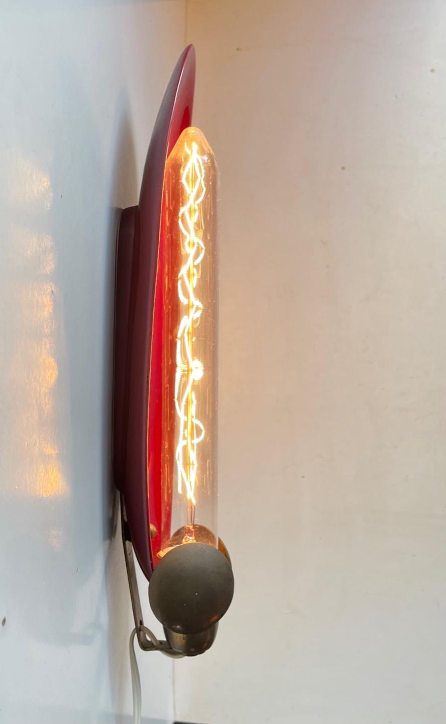 Scandinavian Modern Ceramic and Brass Wall Sconce, 1960s In Good Condition For Sale In Esbjerg, DK