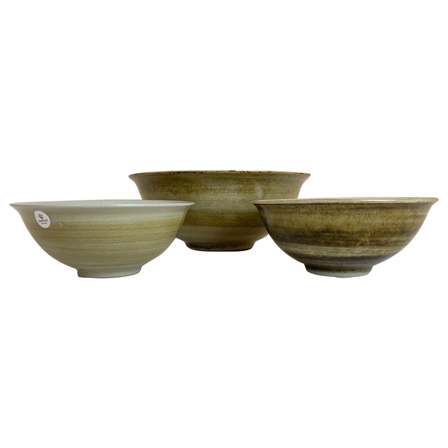 Scandinavian Modern Ceramic Bowls by Carl-Harry Stålhane Design Huset, Sweden For Sale