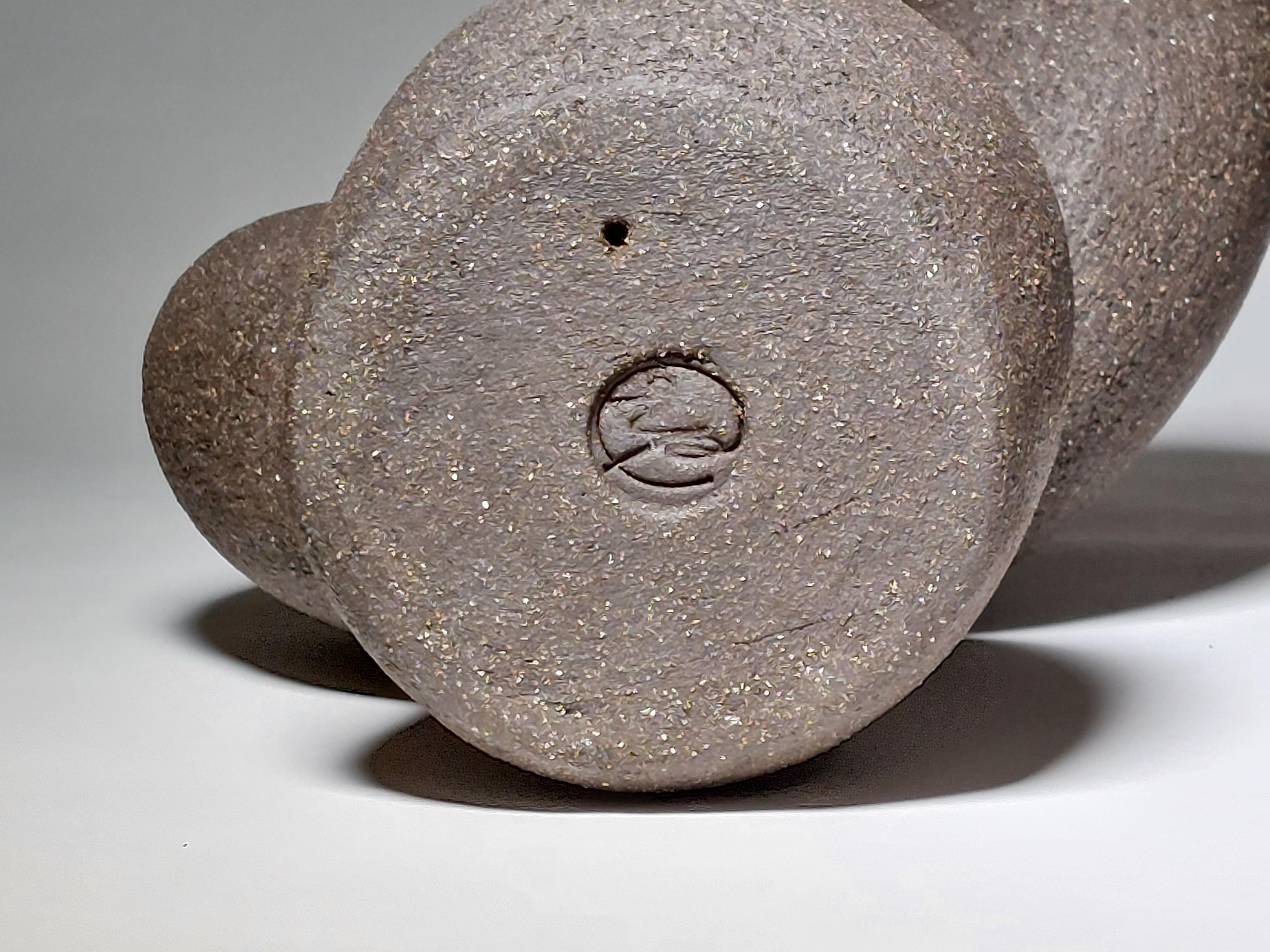 Contemporary Black Stoneware Ceramic Candlestick by Rachel Peters, In Stock. For Sale 1