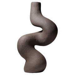 Contemporary Black Stoneware Ceramic Candlestick von Rachel Peters, Vorrätig.