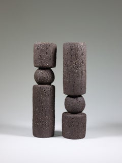 Balancing Act Black Ceramic Candlesticks by Rachel Peters, In Stock