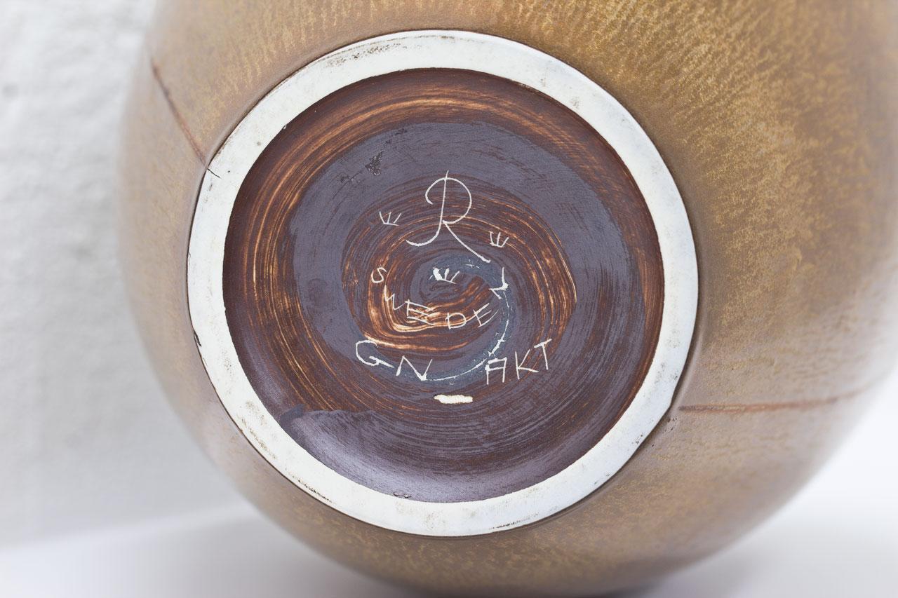 Vaso da terra in ceramica moderna scandinava di Gunnar Nylund, Svezia in vendita 4
