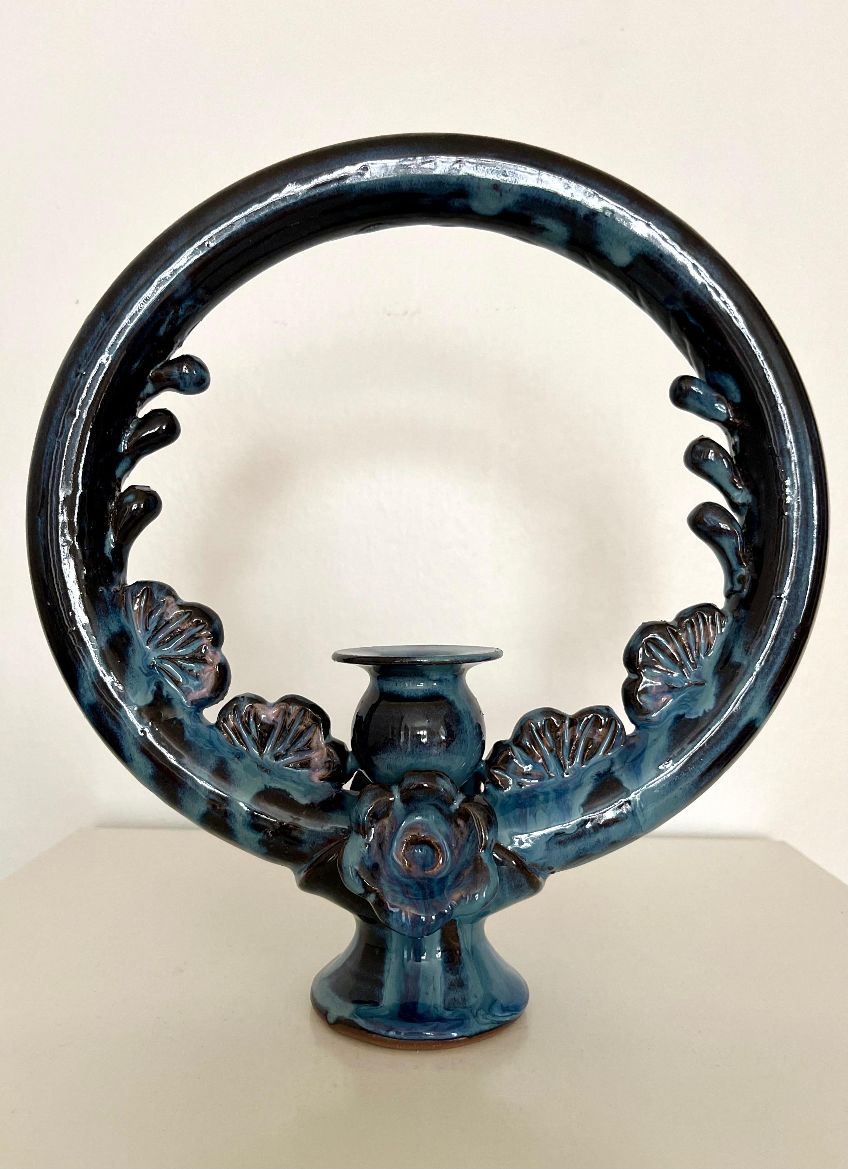The Modern Scandinavian Ceramic Ring Candle Holder, Kirsten Clemann, Danemark, années 1970 en vente 2