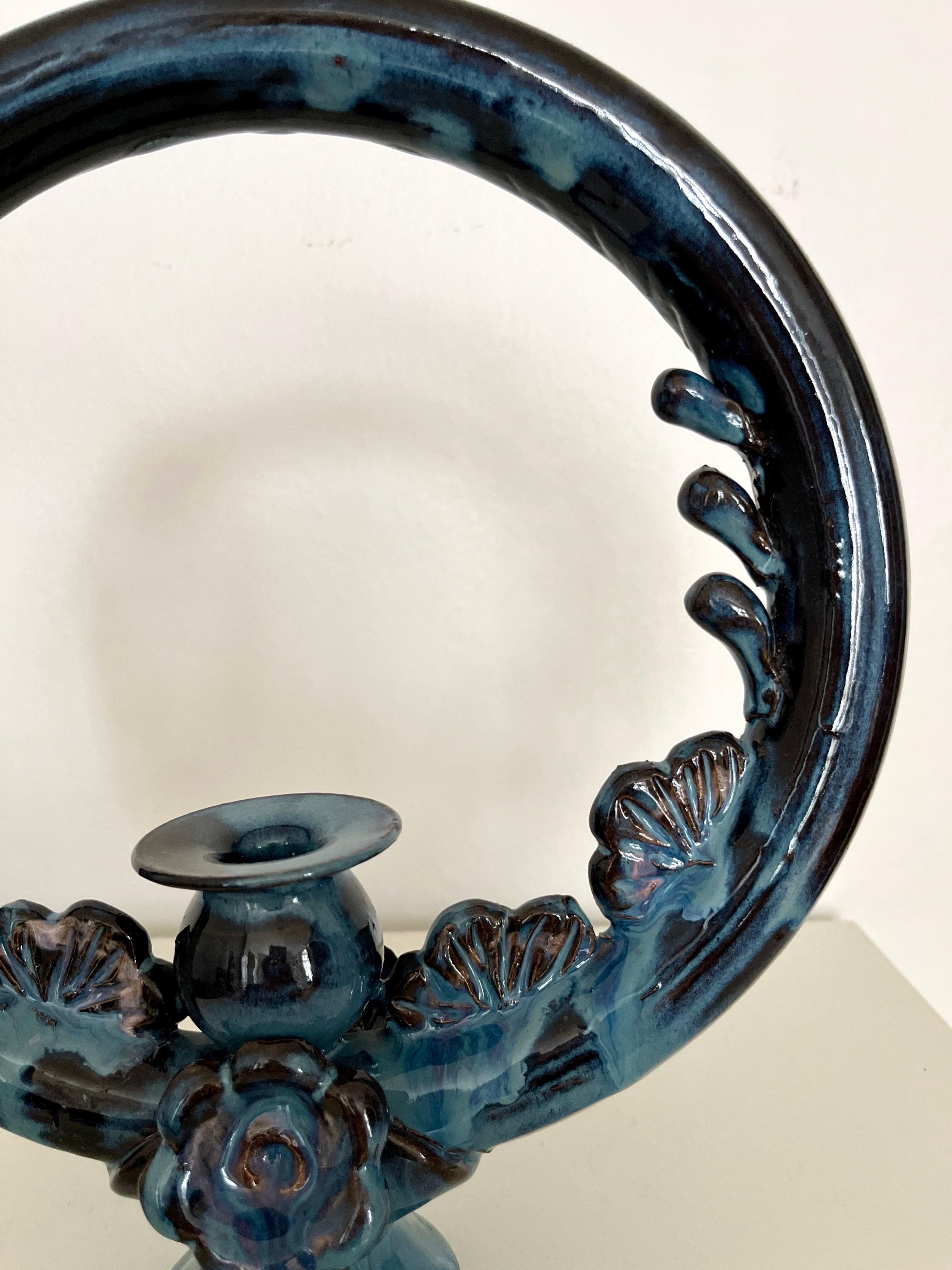 The Modern Scandinavian Ceramic Ring Candle Holder, Kirsten Clemann, Danemark, années 1970 en vente 4
