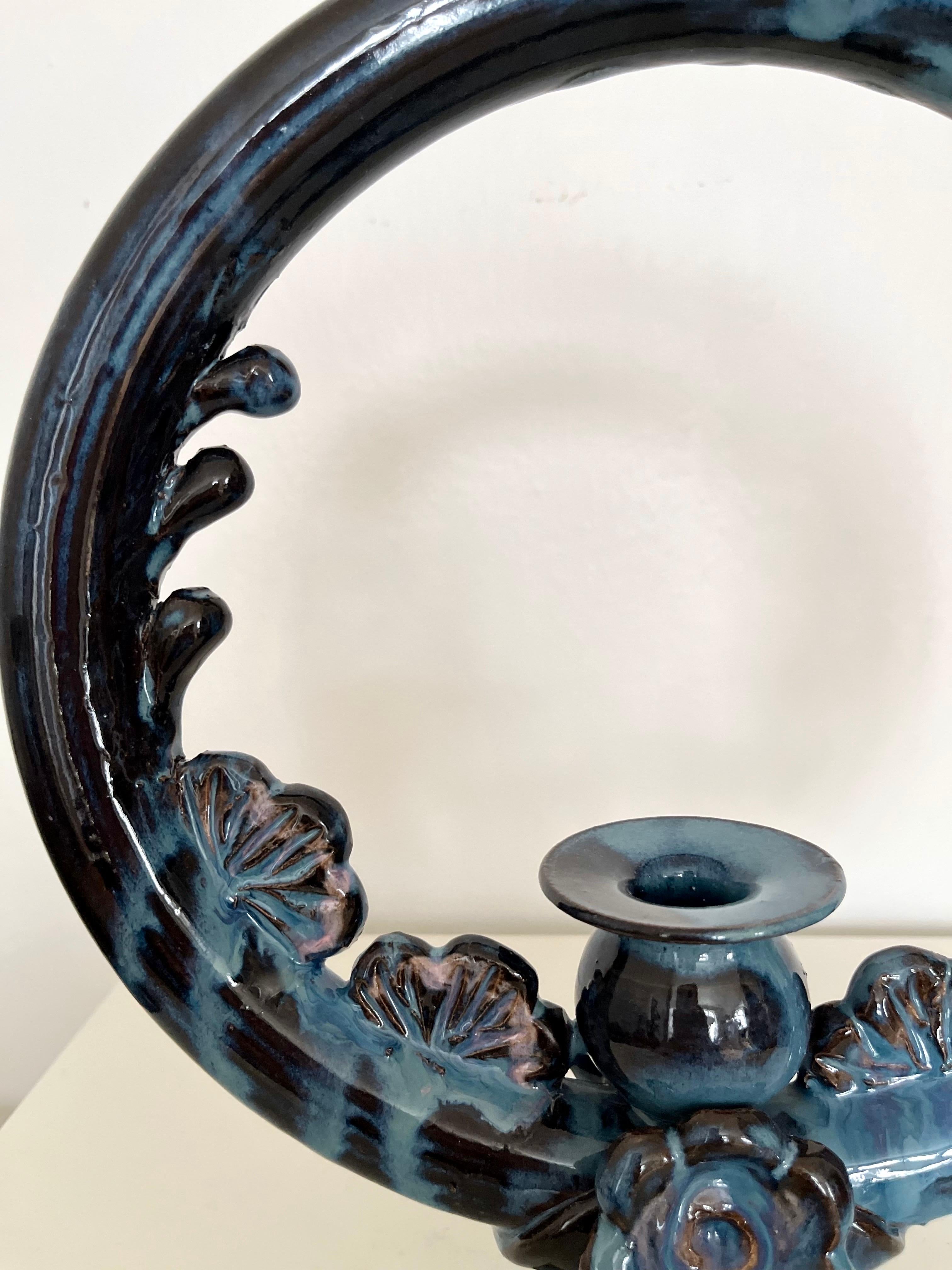 The Modern Scandinavian Ceramic Ring Candle Holder, Kirsten Clemann, Danemark, années 1970 en vente 5