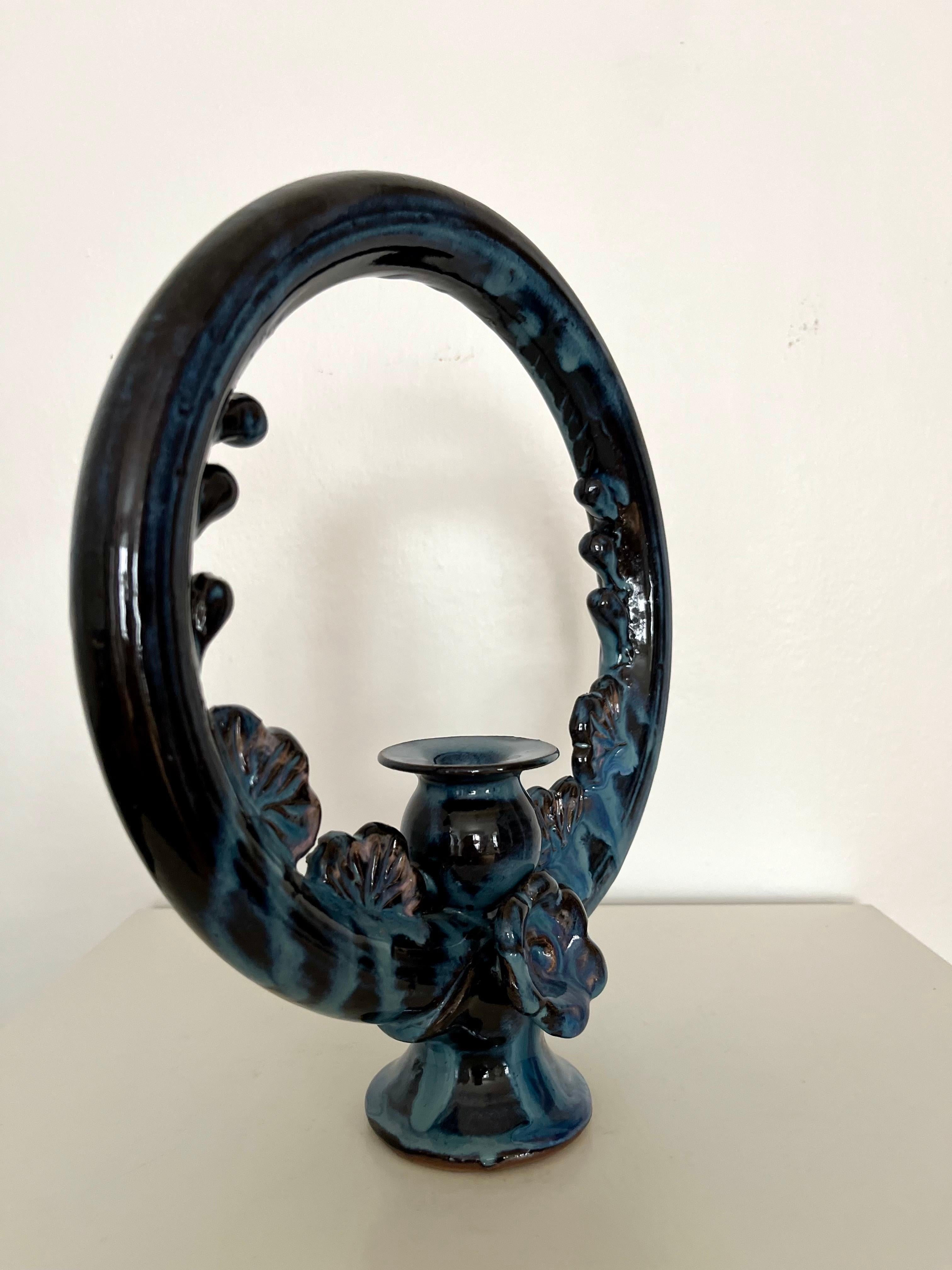 The Modern Scandinavian Ceramic Ring Candle Holder, Kirsten Clemann, Danemark, années 1970 en vente 6