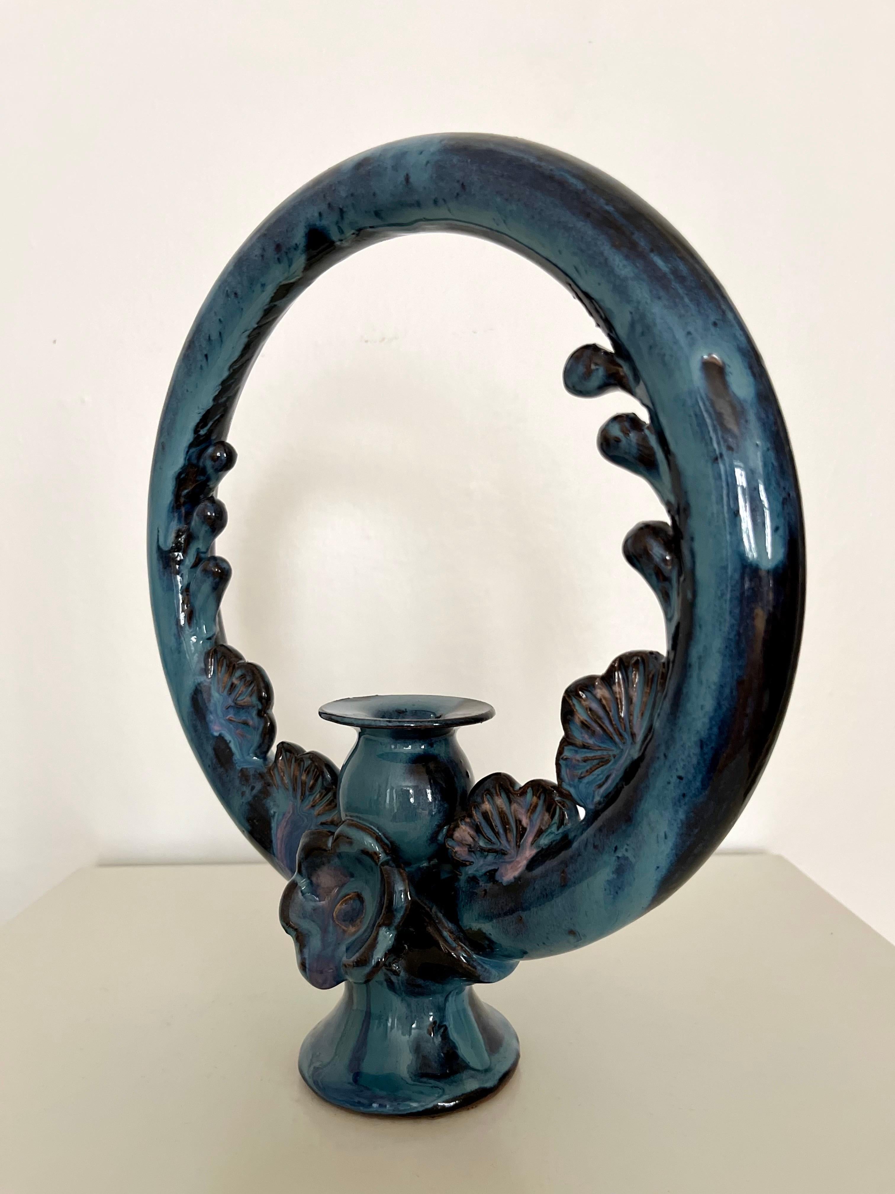 The Modern Scandinavian Ceramic Ring Candle Holder, Kirsten Clemann, Danemark, années 1970 en vente 7
