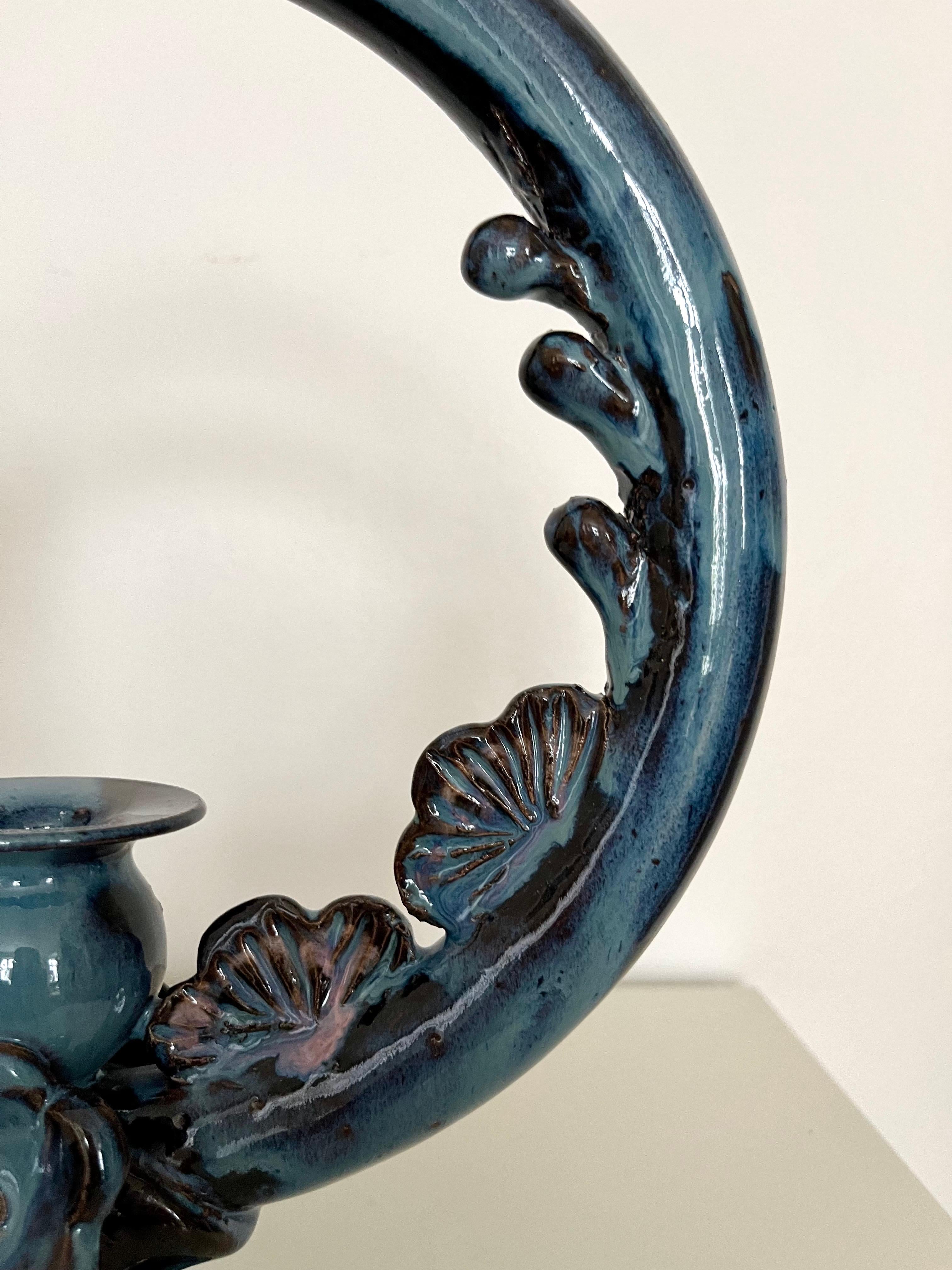 The Modern Scandinavian Ceramic Ring Candle Holder, Kirsten Clemann, Danemark, années 1970 Bon état - En vente à Frederiksberg C, DK