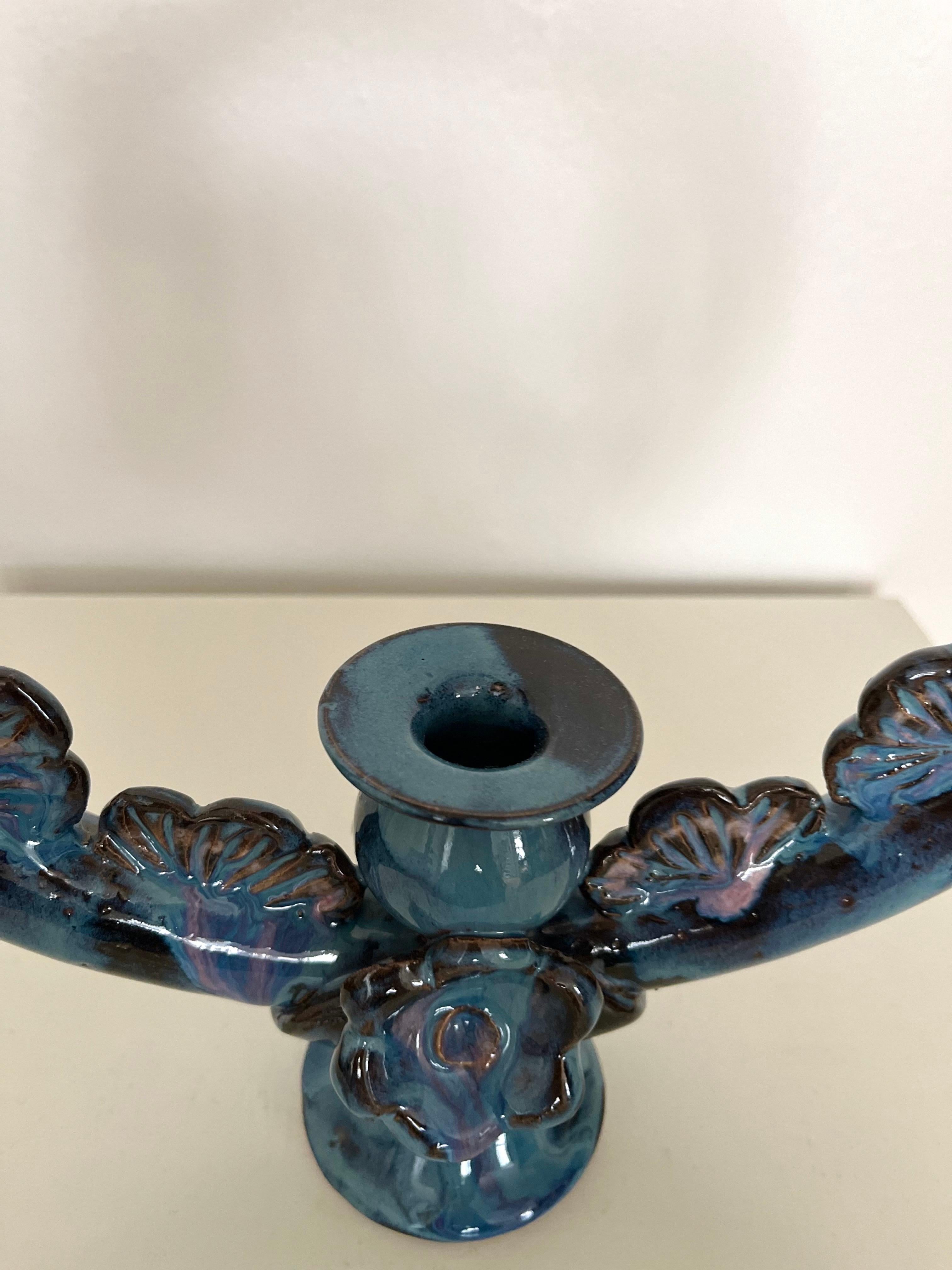 Céramique The Modern Scandinavian Ceramic Ring Candle Holder, Kirsten Clemann, Danemark, années 1970 en vente