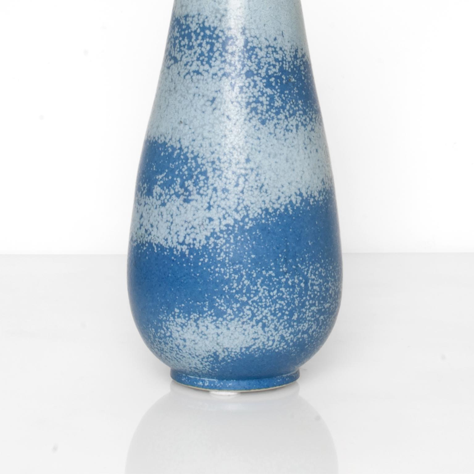 Scandinavian Modern Ceramic Vase in Light and Dark Blue by Gunnar Nylund In Excellent Condition In New York, NY