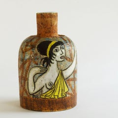 Skandinavische moderne Keramikvase signiert von Mari Simmulson für Uppsala Ekeby 1950