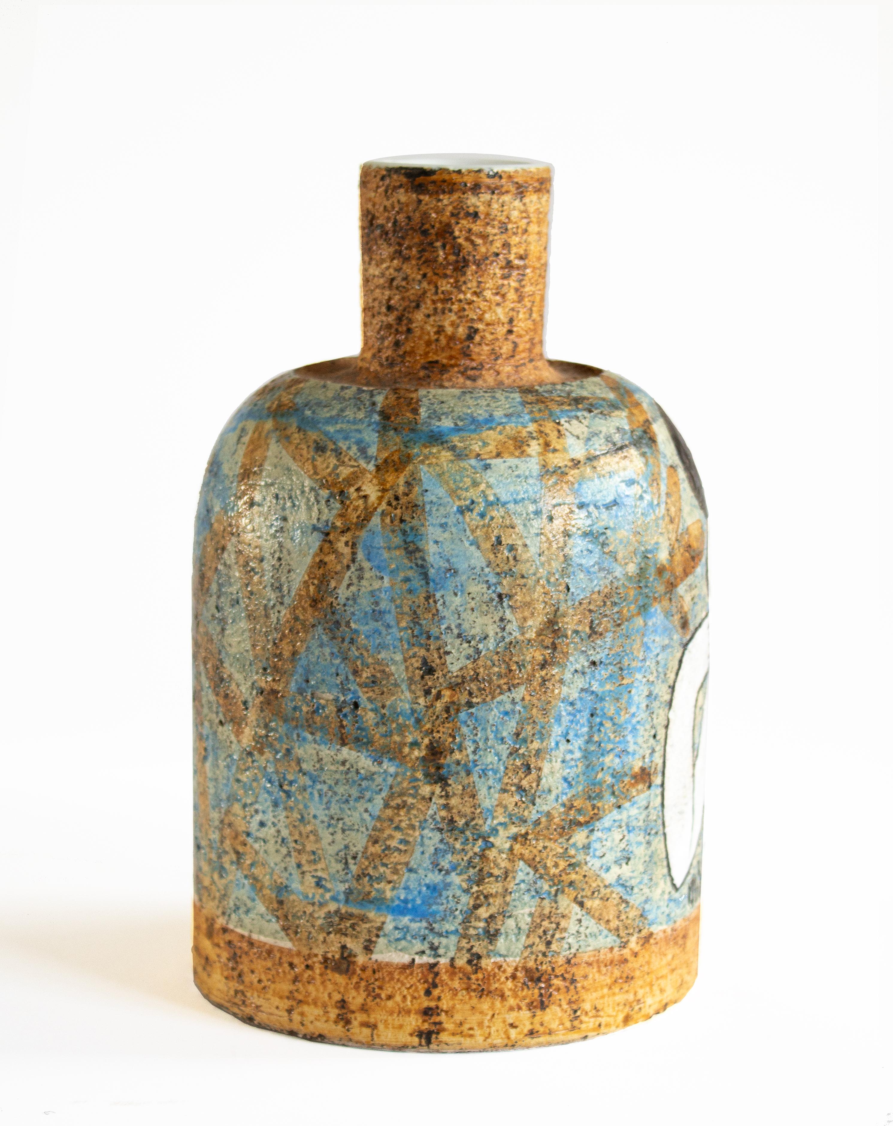 Fait main Vase en céramique moderne scandinave signé par Mari Simmulson pour Uppsala Ekeby 1950 en vente