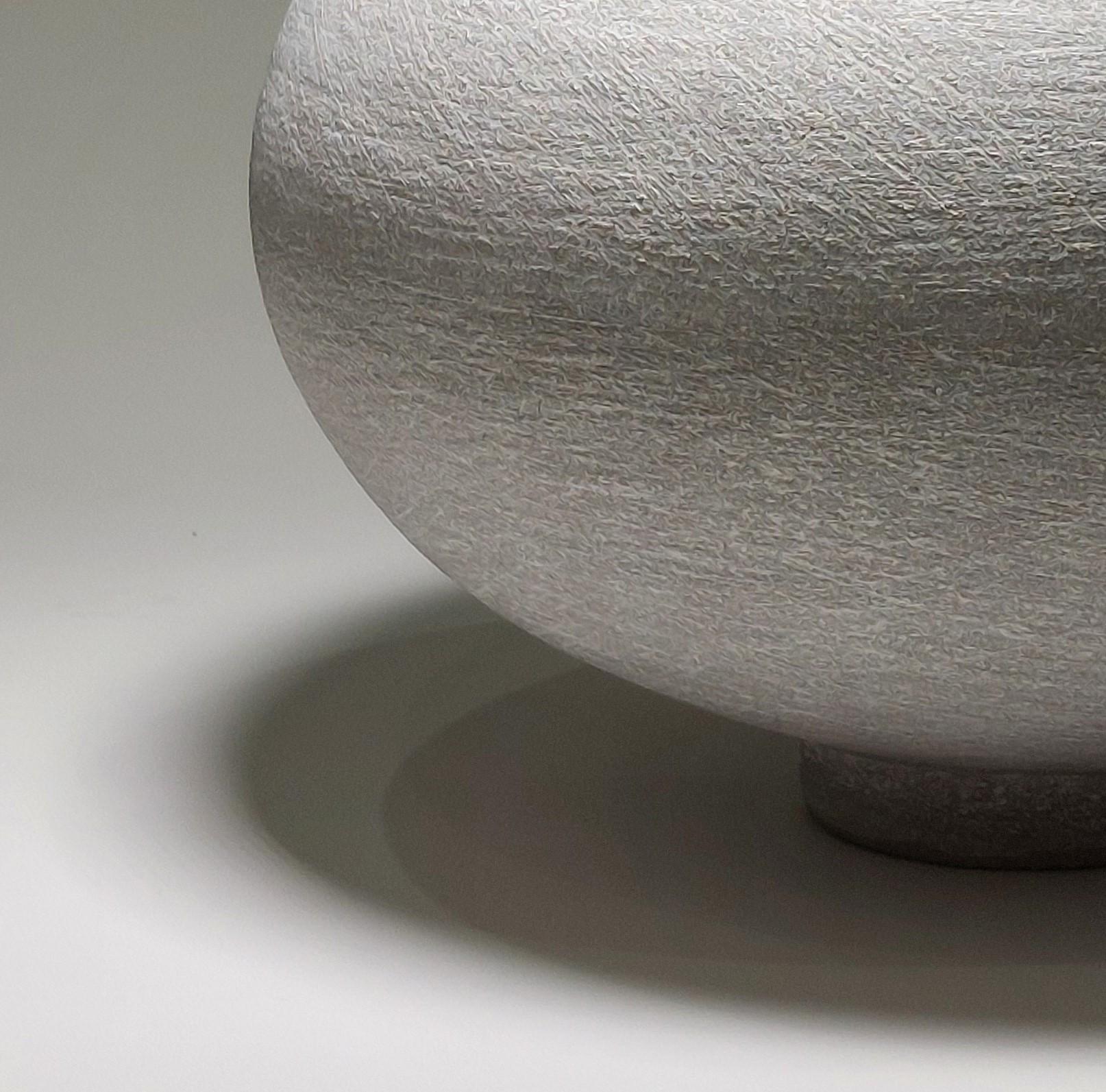 Scandinavian Modern Contemporary Grey Stoneware Ceramic Vessel by Rachel Peters, In Stock. For Sale