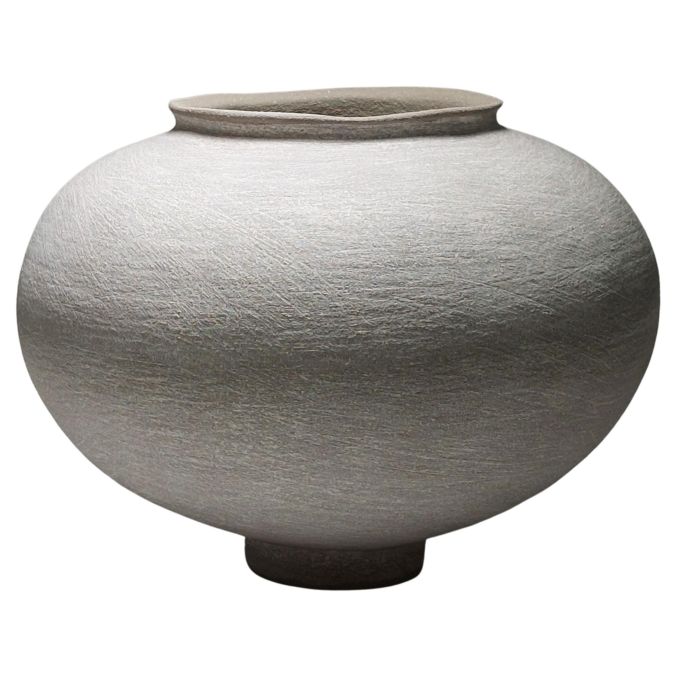Contemporary Grey Stoneware Ceramic Vessel by Rachel Peters, In Stock.