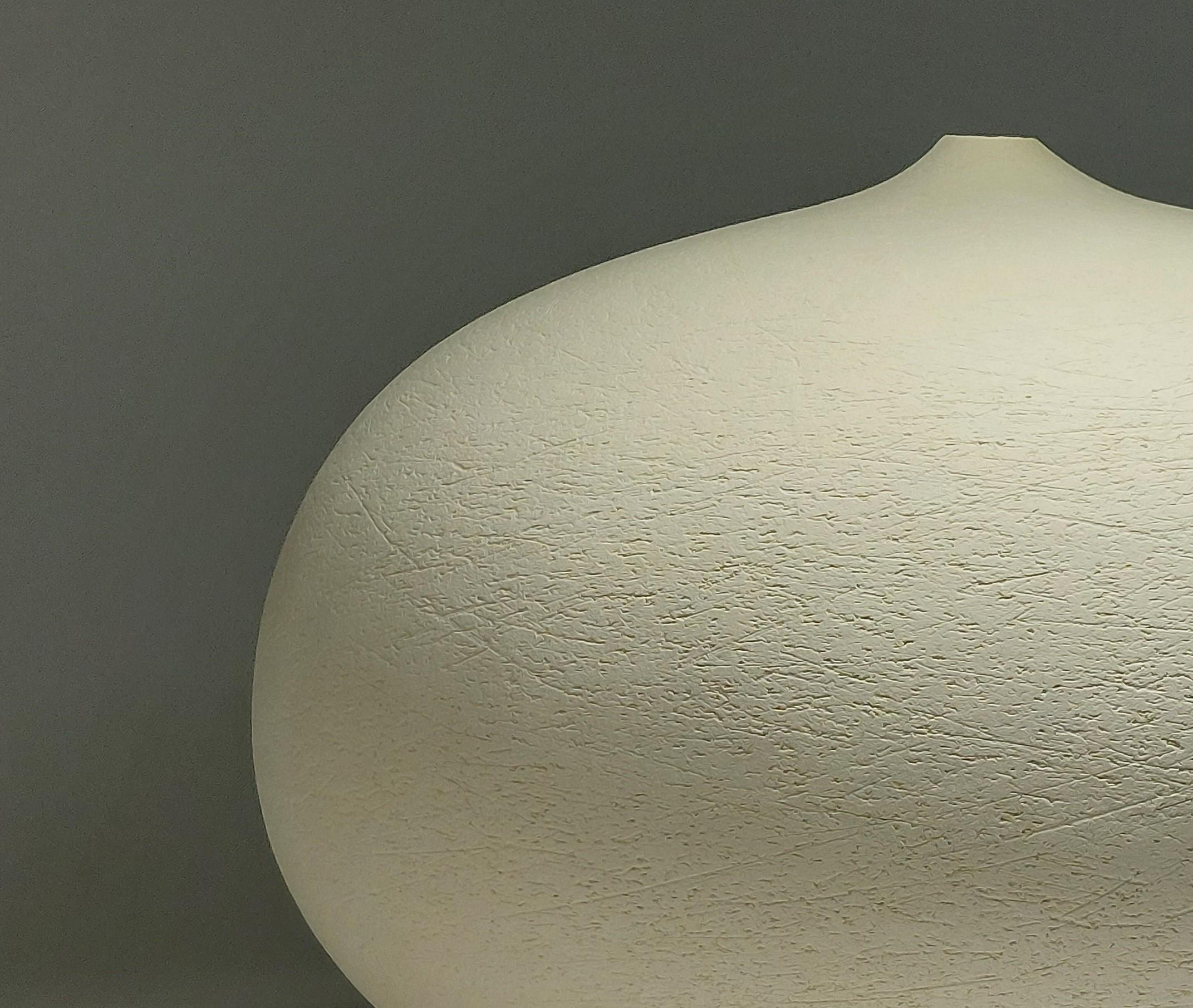 Scandinavian Modern Contemporary White Stoneware Ceramic Vessel by Rachel Peters, In Stock. For Sale