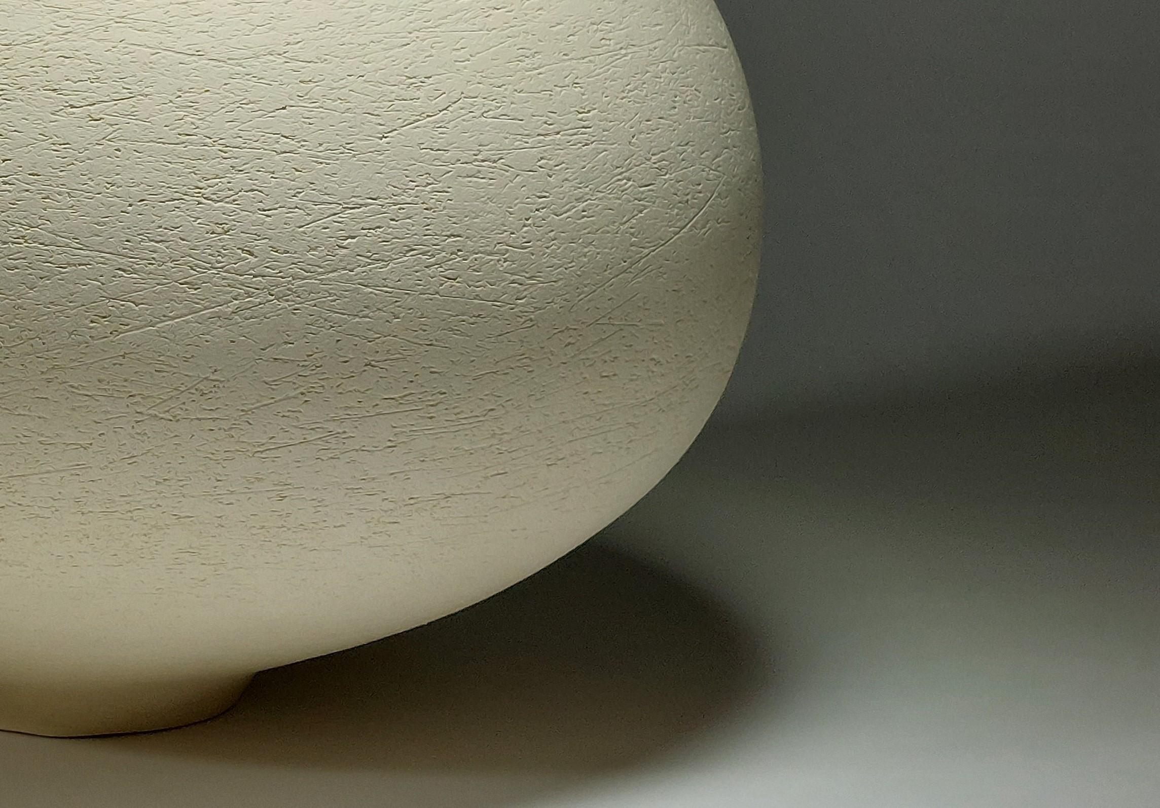 British Contemporary White Stoneware Ceramic Vessel by Rachel Peters, In Stock. For Sale
