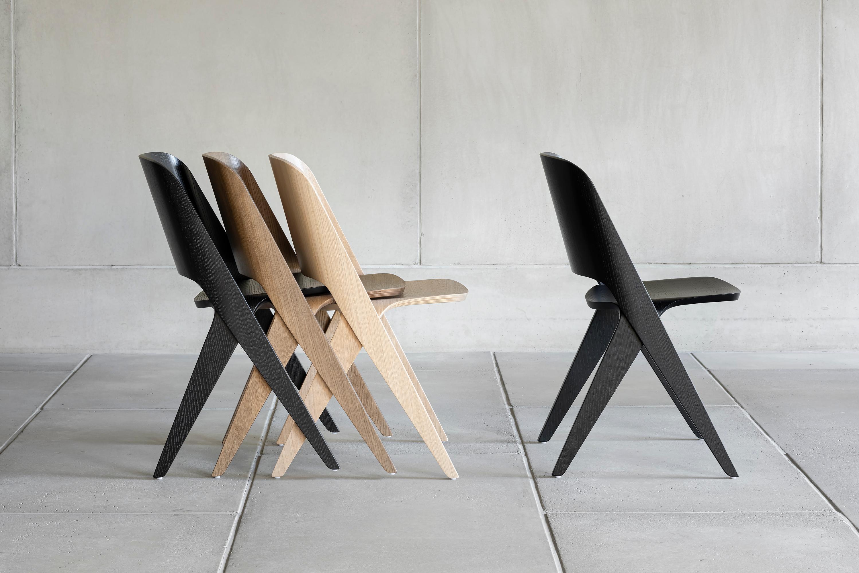 Finnish Scandinavian Modern Chair 'Lavitta' by Poiat, Black Oak For Sale