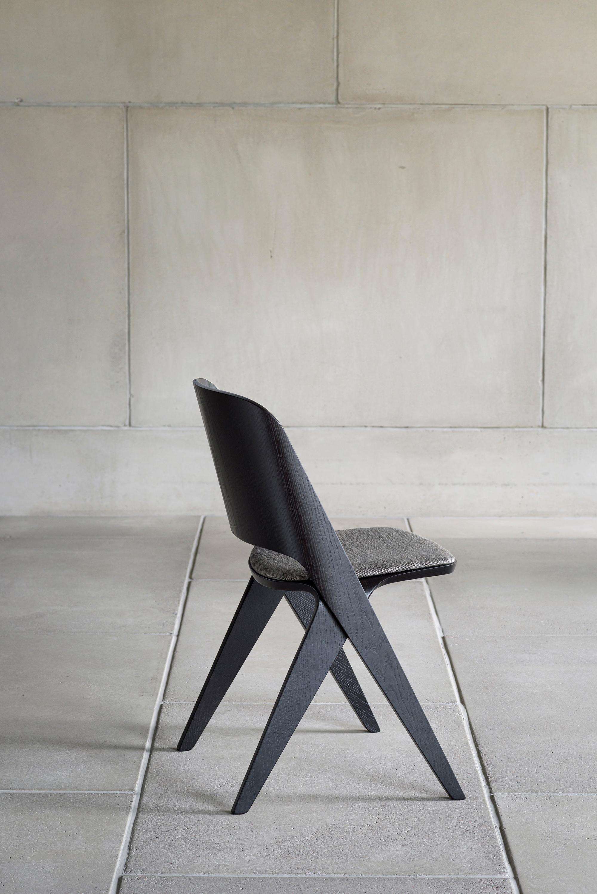 Contemporary Scandinavian Modern Chair 'Lavitta' by Poiat, Black Oak For Sale