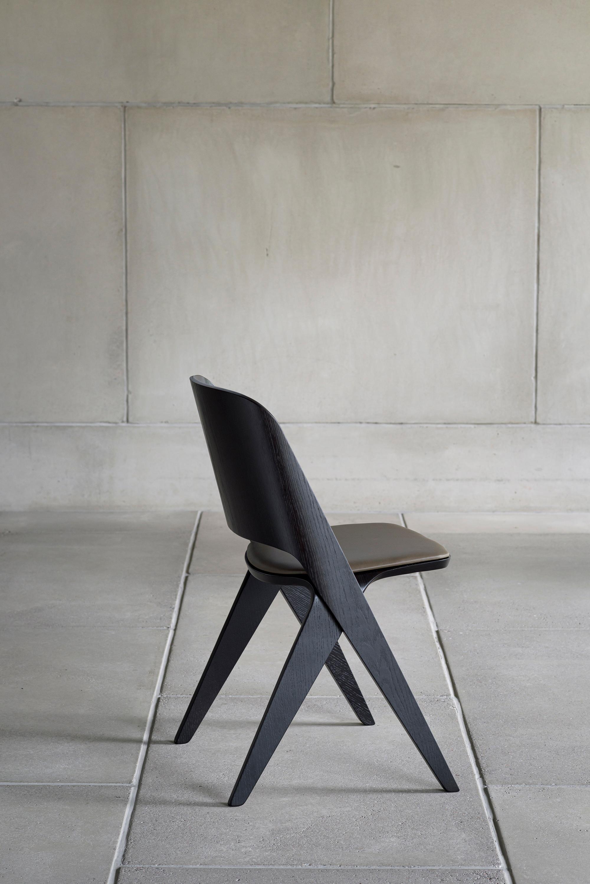 Scandinavian Modern Chair 'Lavitta' by Poiat, Black Oak For Sale 1