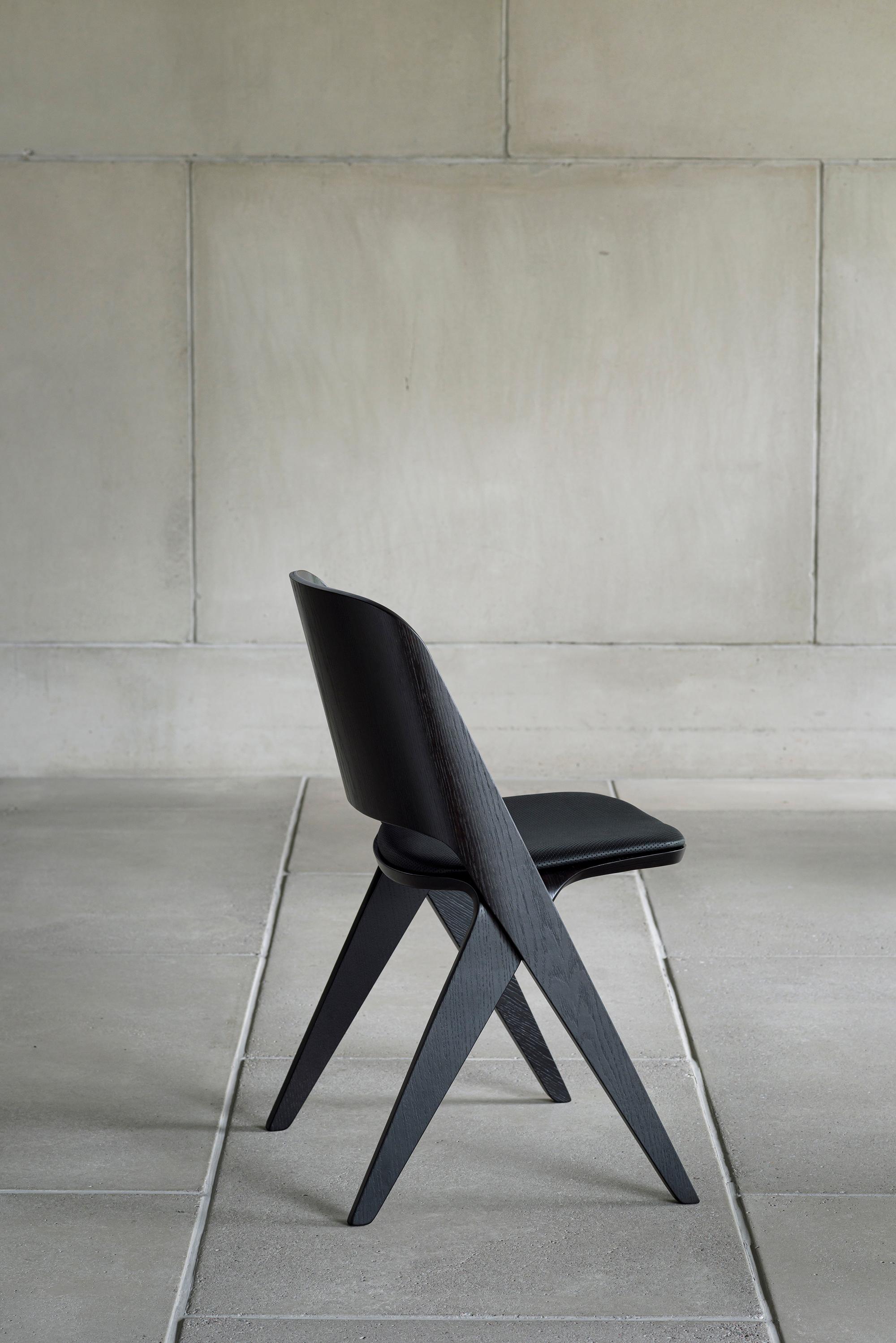 Scandinavian Modern Chair 'Lavitta' by Poiat, Black Oak For Sale 2