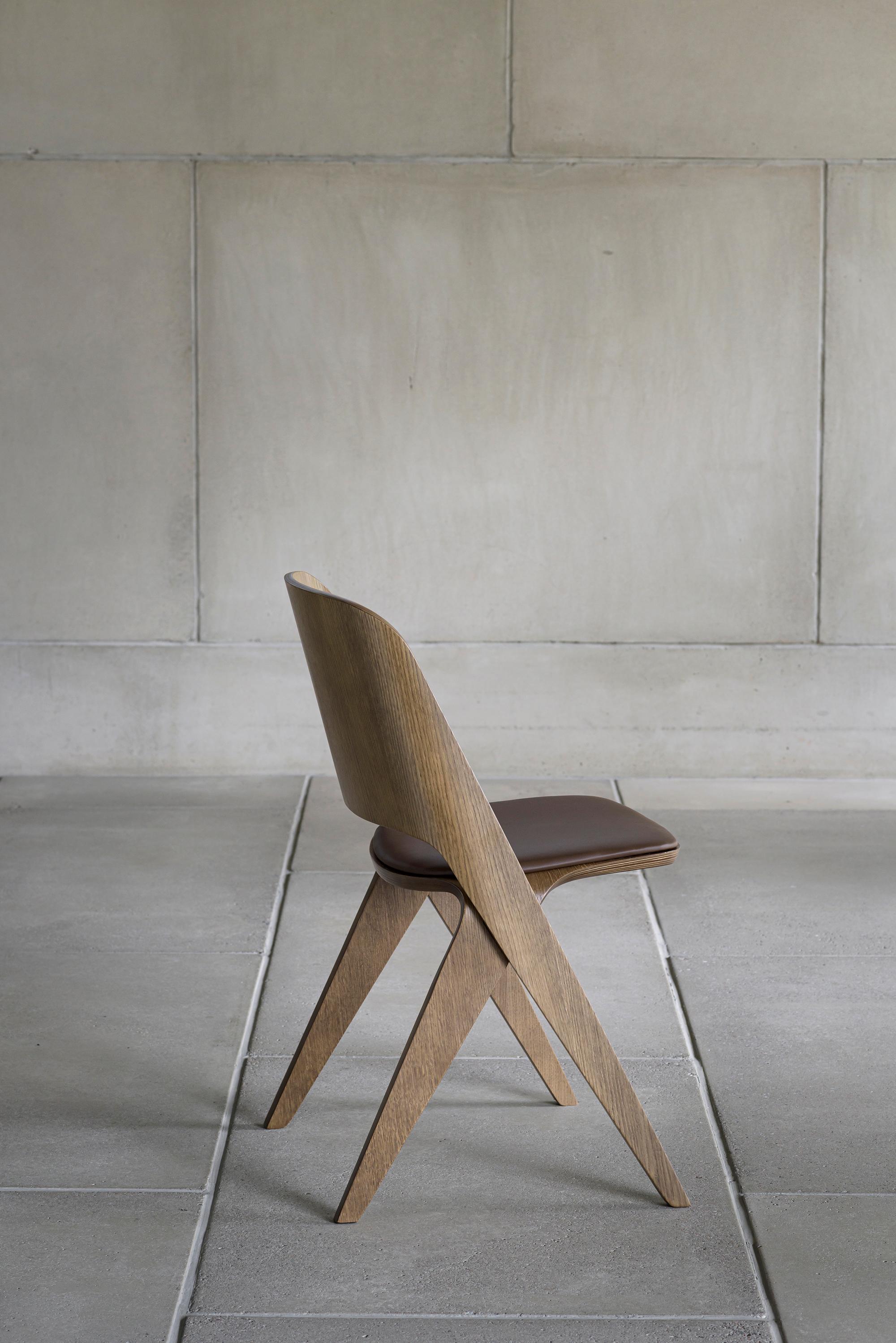 Scandinavian Modern Chair 'Lavitta' by Poiat, Dark Oak For Sale 5