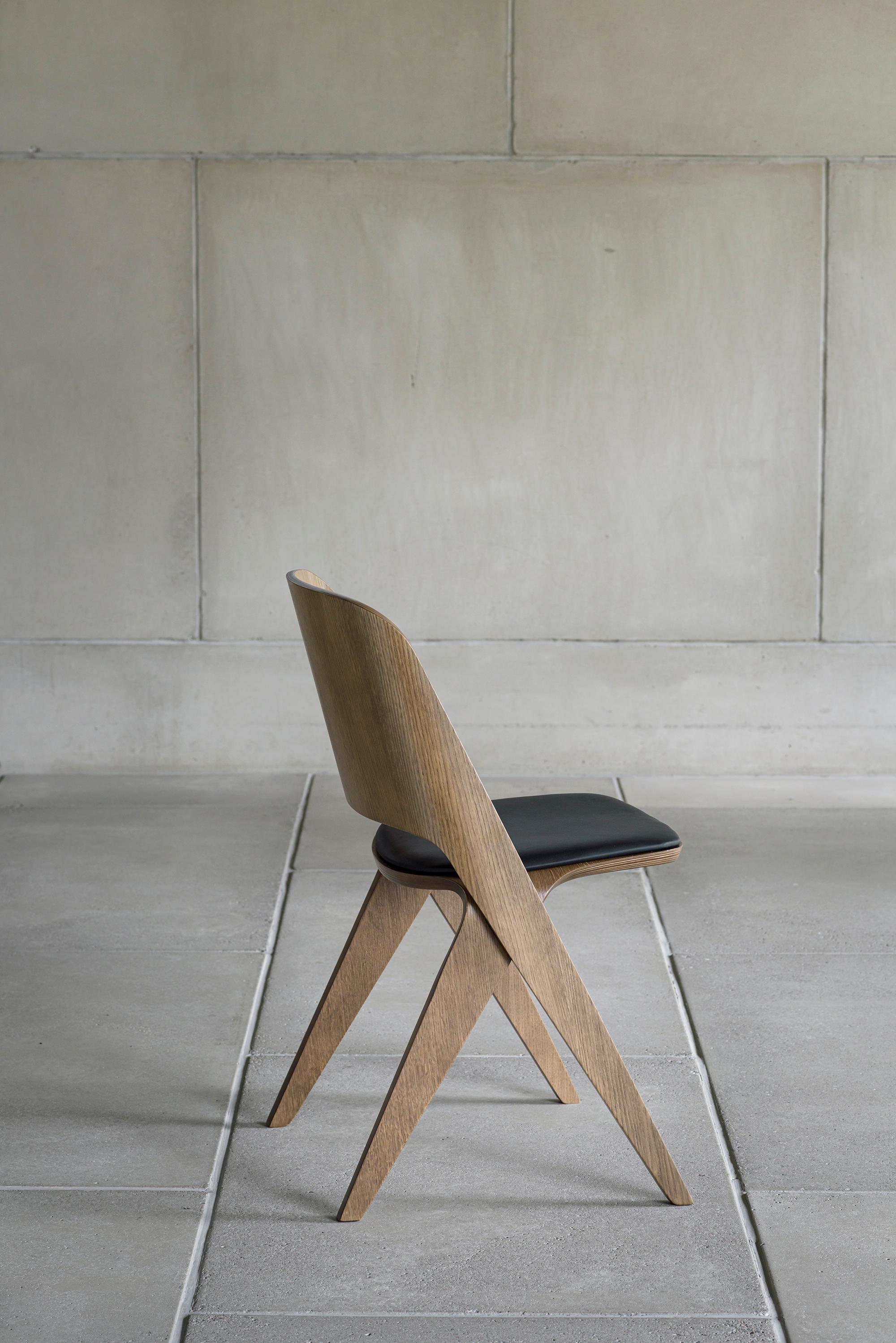 Scandinavian Modern Chair 'Lavitta' by Poiat, Dark Oak For Sale 6