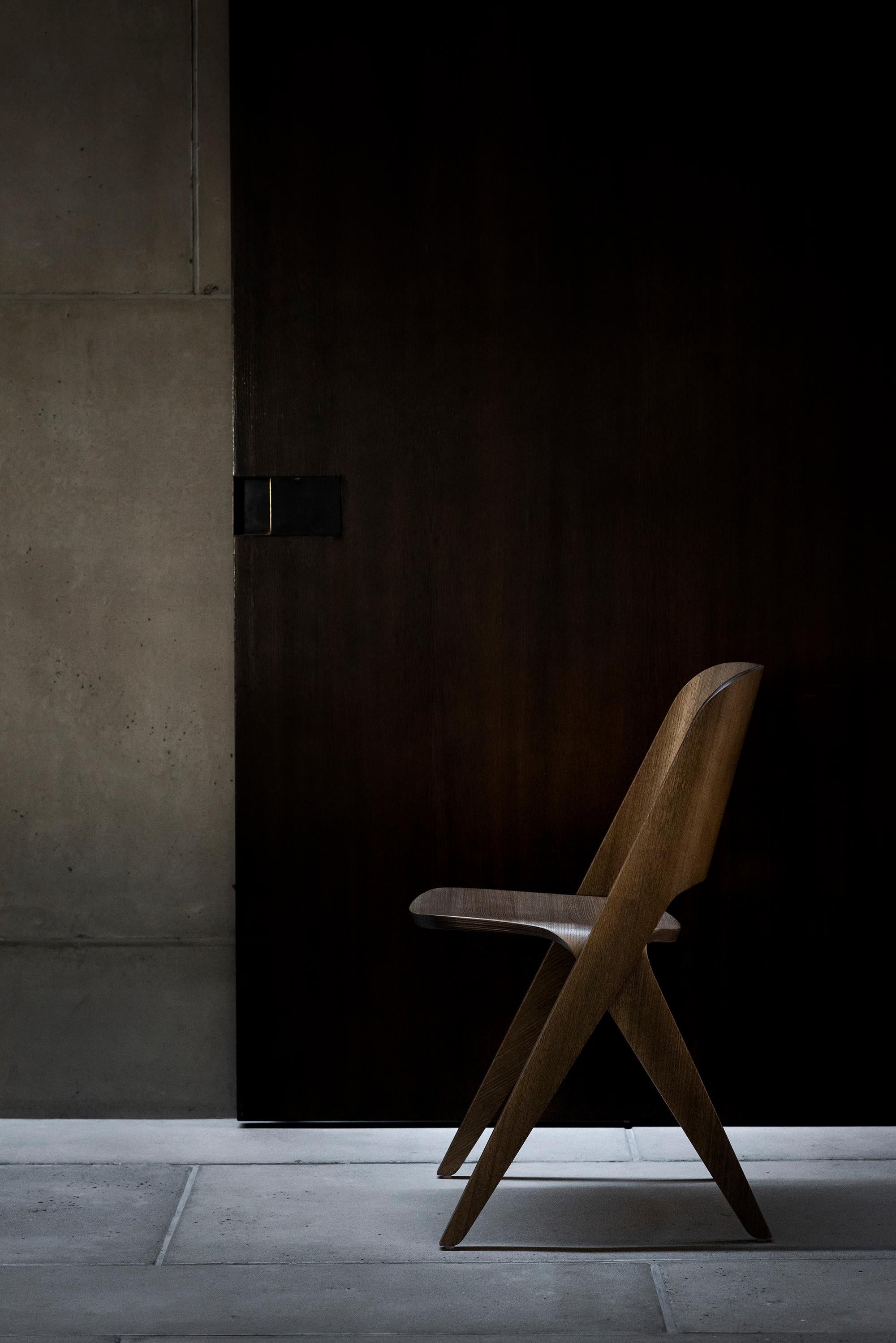 Scandinavian Modern Chair 'Lavitta' by Poiat, Dark Oak For Sale 2