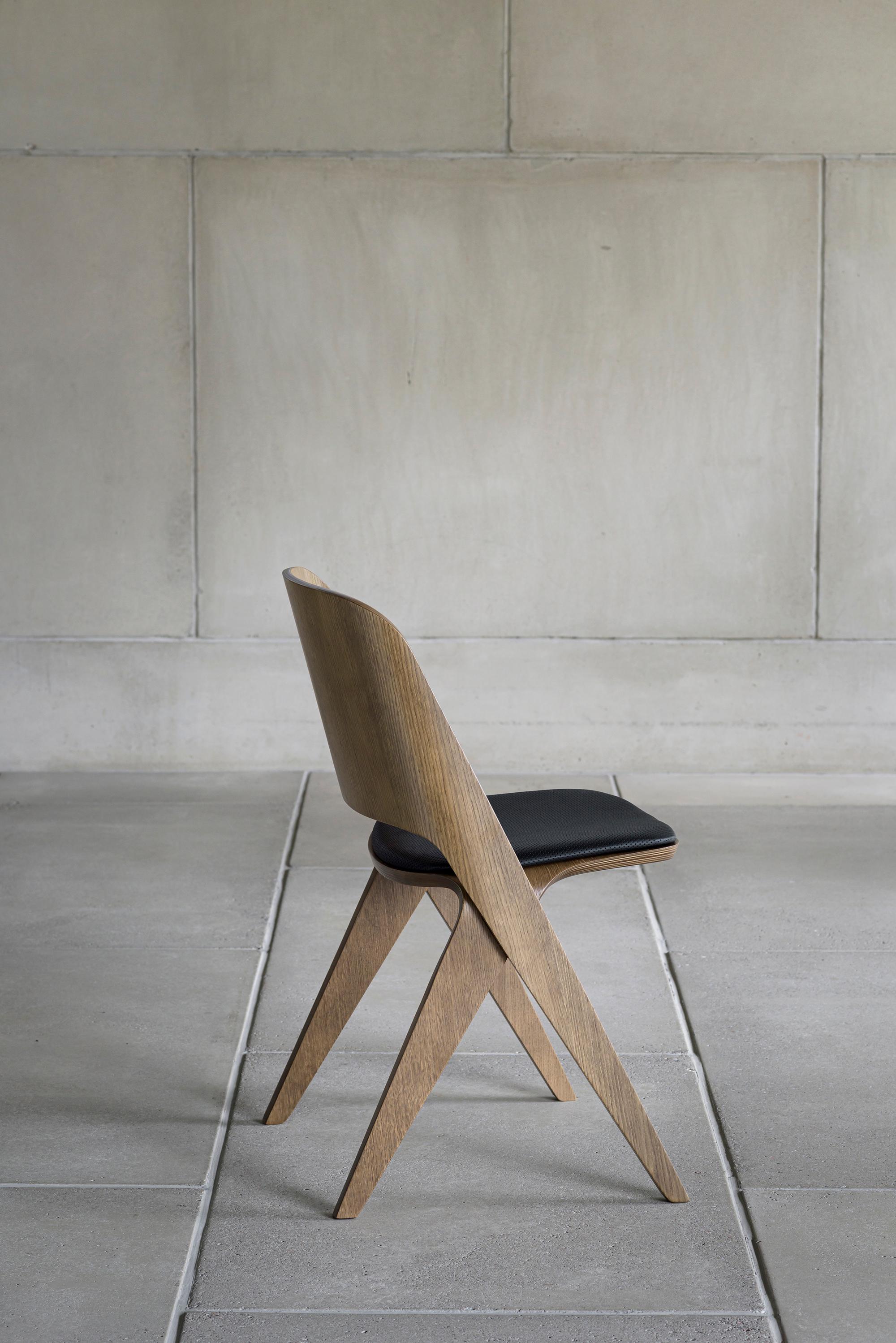 Scandinavian Modern Chair 'Lavitta' by Poiat, Dark Oak For Sale 3